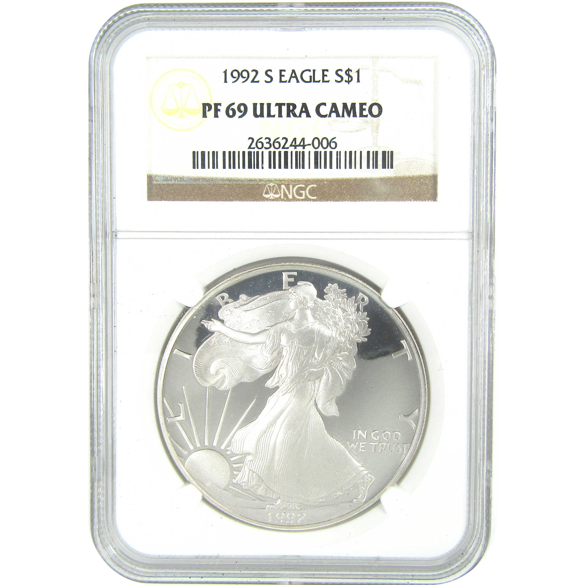 1992 S American Silver Eagle PF 69 UCAM NGC Proof $1 SKU:CPC9587