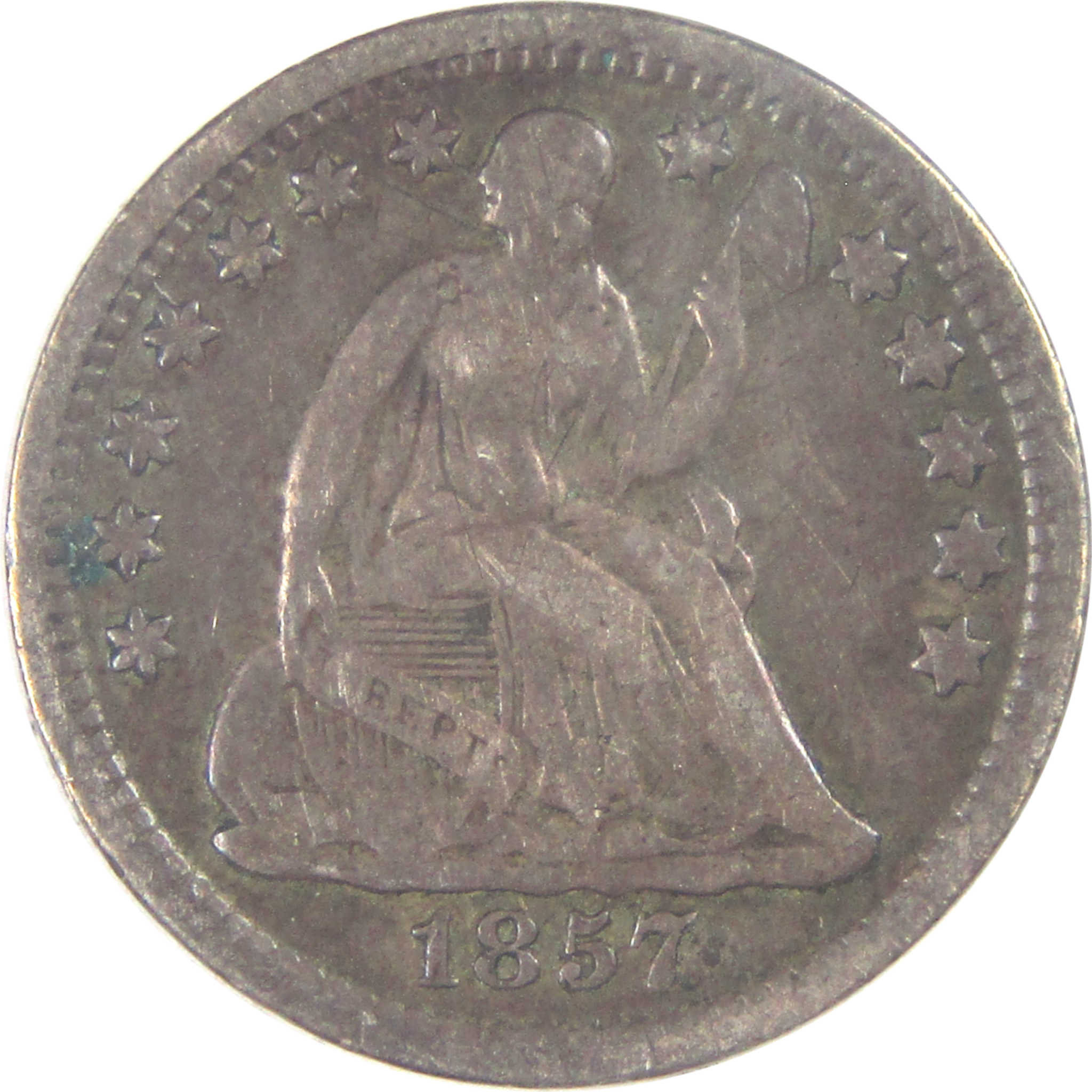 1857 Seated Liberty Half Dime VF Very Fine Silver 5c Coin SKU:I16931