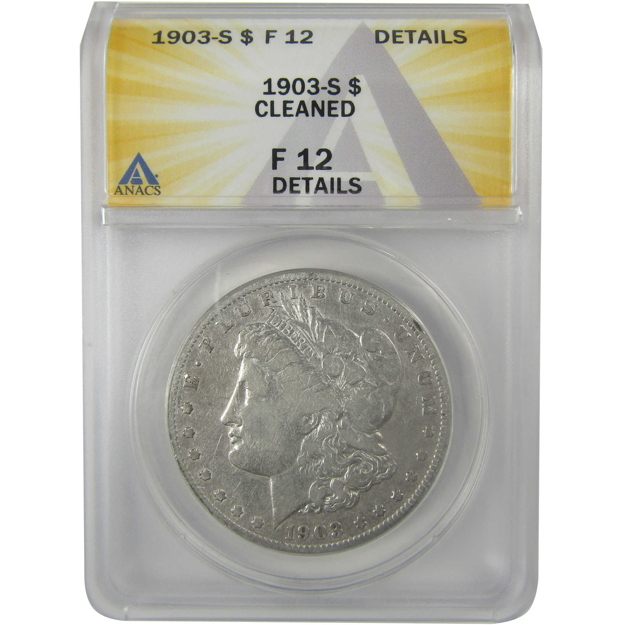 1903 S Morgan Dollar F 12 Details ANACS Silver $1 Coin SKU:I21697 - Morgan coin - Morgan silver dollar - Morgan silver dollar for sale - Profile Coins &amp; Collectibles