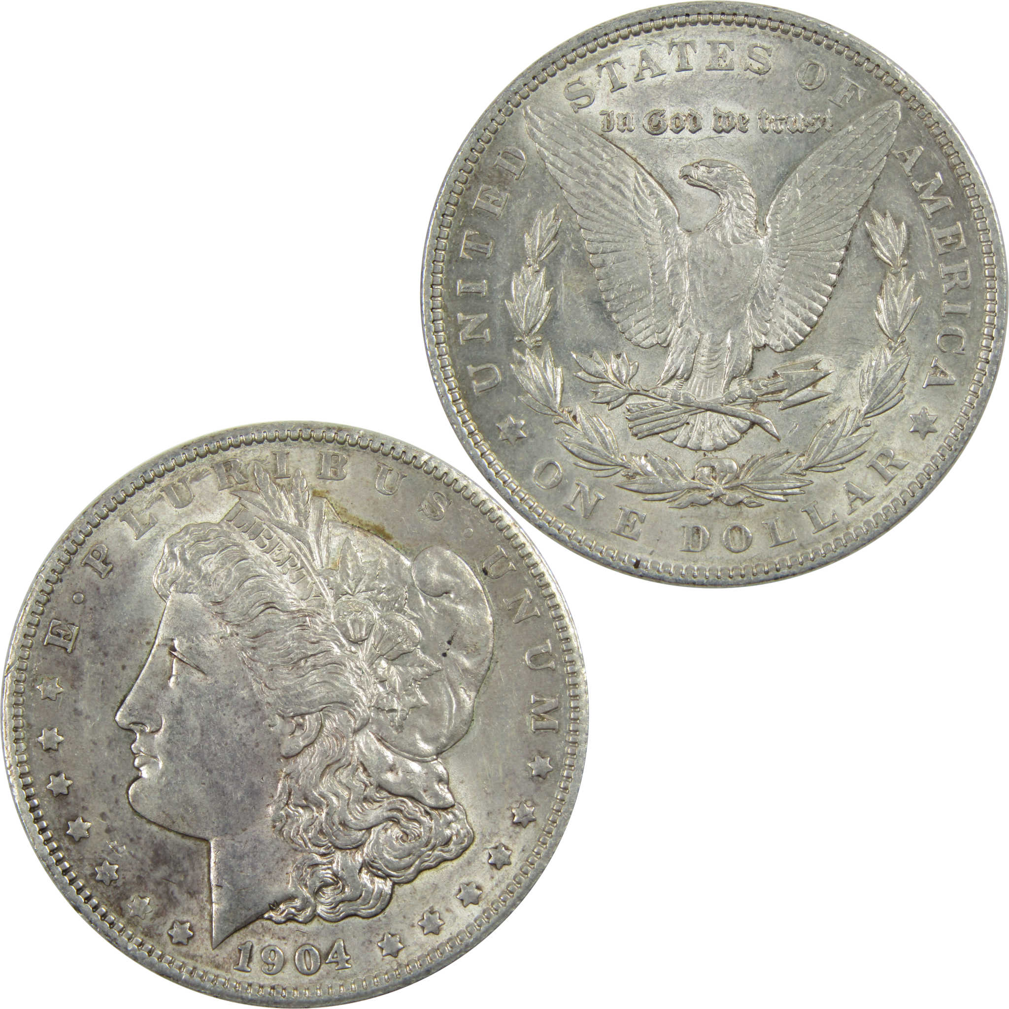 1904 Morgan Dollar AU About Uncirculated Silver $1 Coin SKU:I13363 - Morgan coin - Morgan silver dollar - Morgan silver dollar for sale - Profile Coins &amp; Collectibles