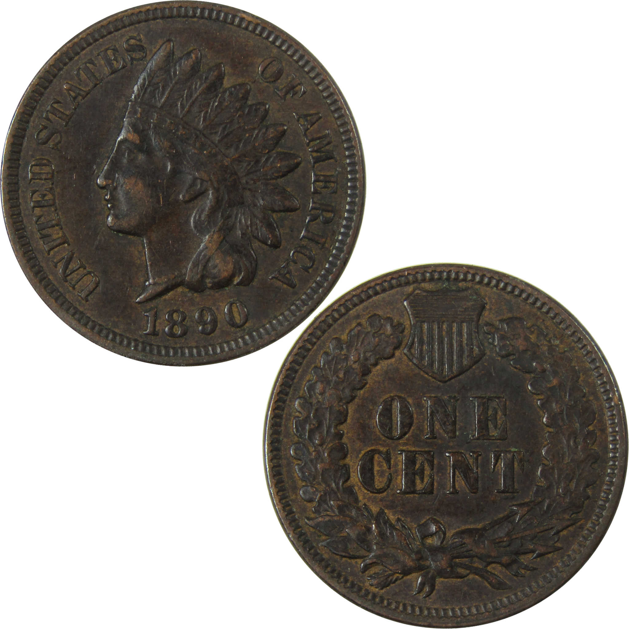 1890 Indian Head Cent XF EF Extremely Fine Penny 1c Coin SKU:I26970