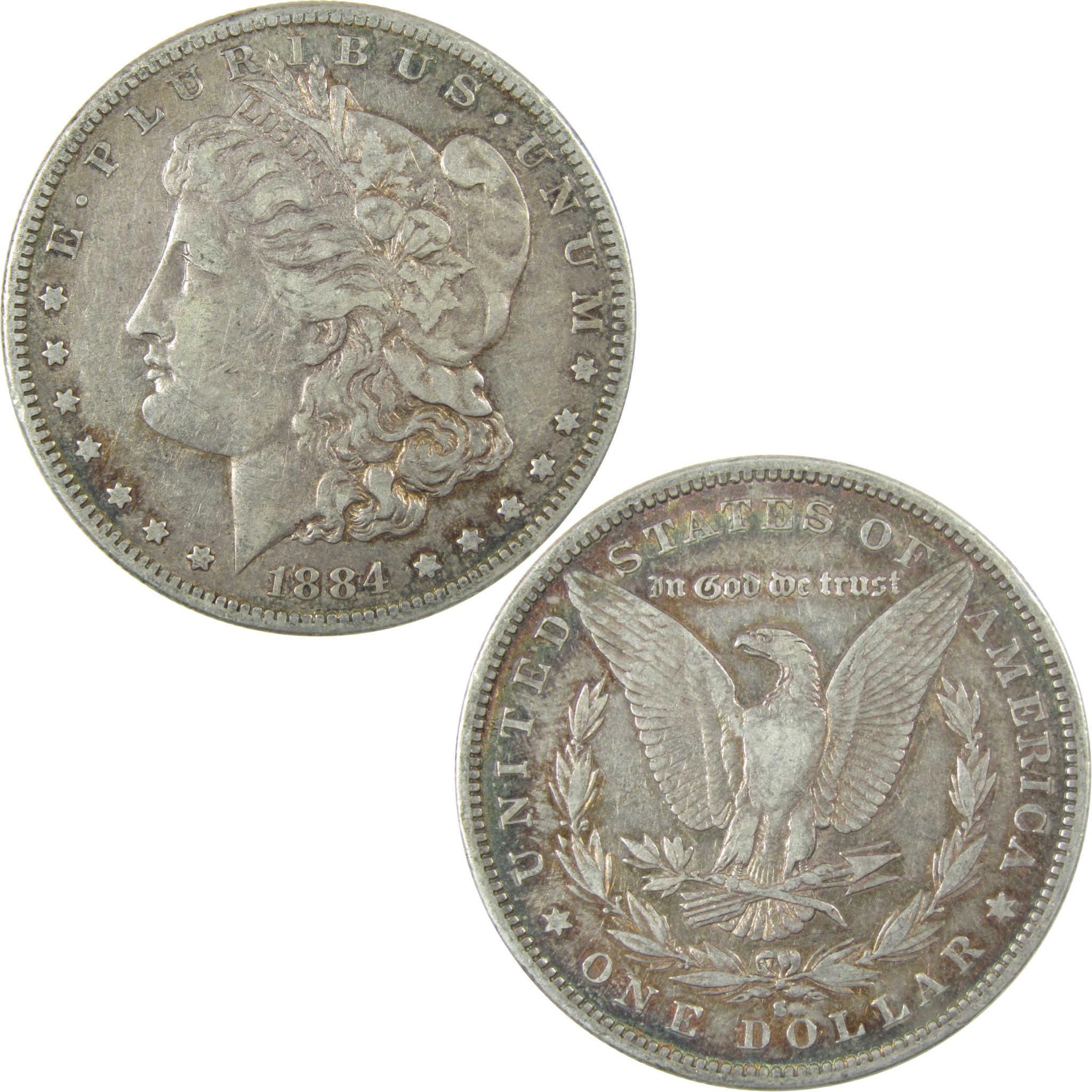 1884 S Morgan Silver Dollar VF Very Fine $1 Coin SKU:I24731 - Morgan coin - Morgan silver dollar - Morgan silver dollar for sale - Profile Coins &amp; Collectibles