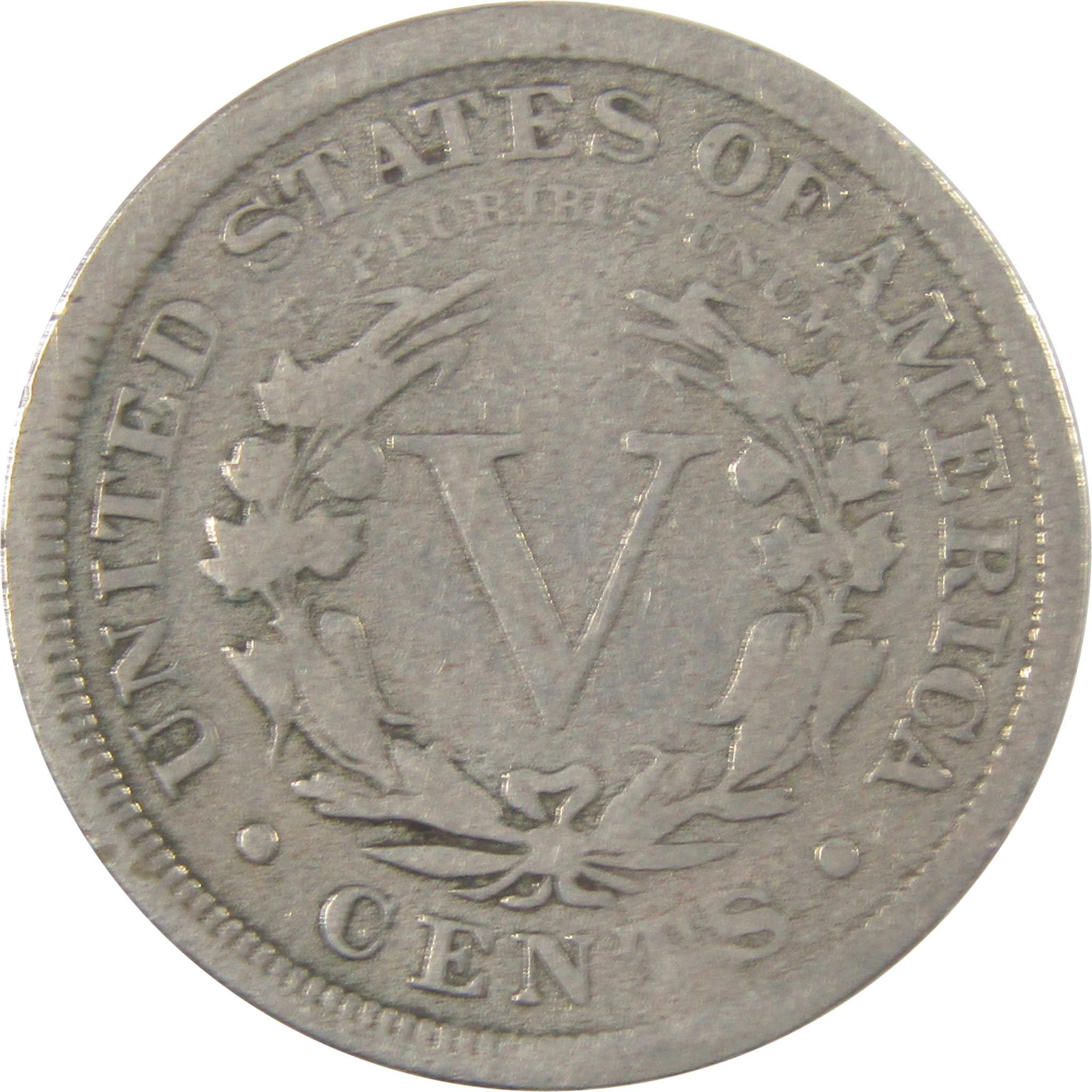 1890 Liberty Head V Nickel VG Very Good 5c Coin Collectible SKU:I23290