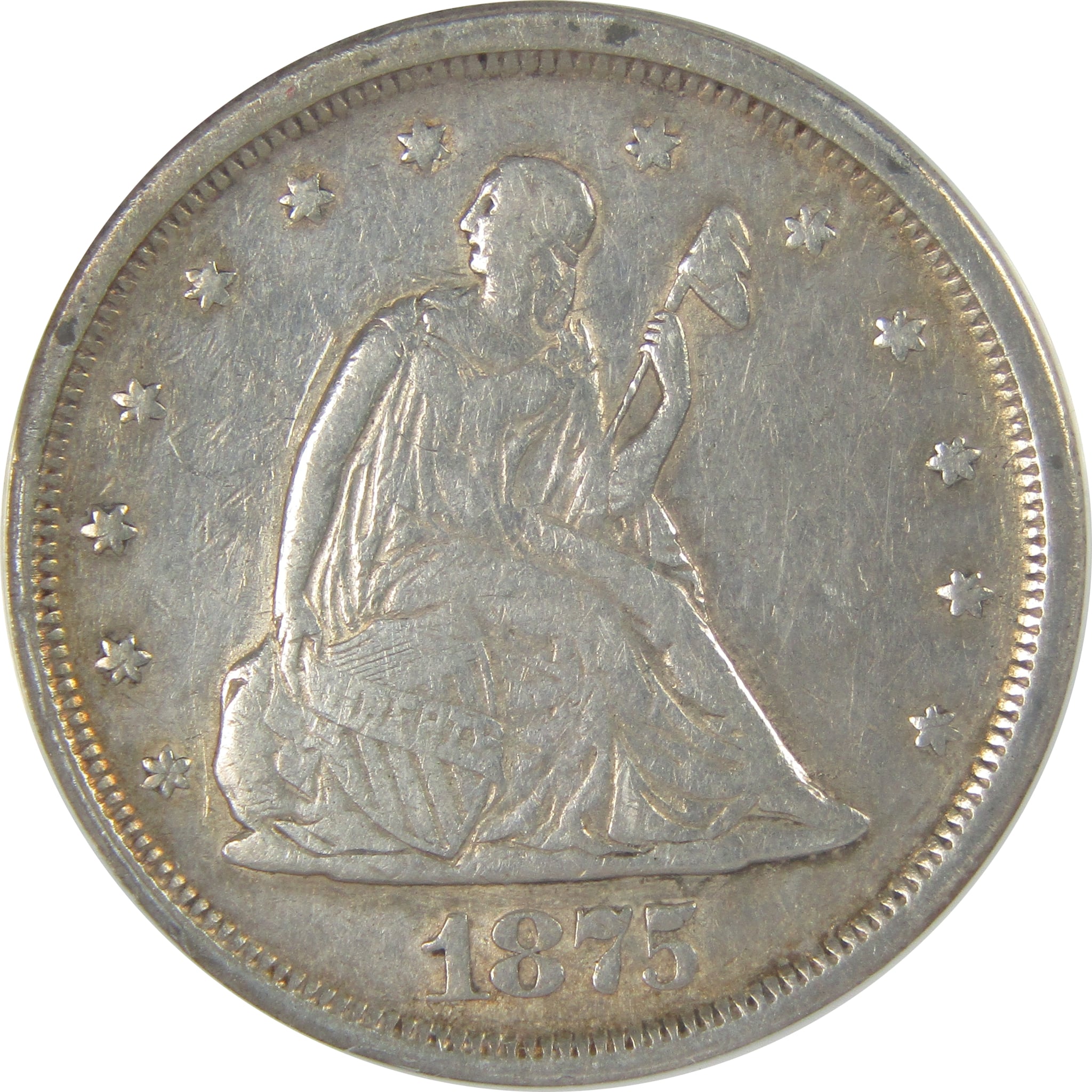 1875 S Seated Liberty Twenty Cent VF 20 Details ANACS SKU:I16150