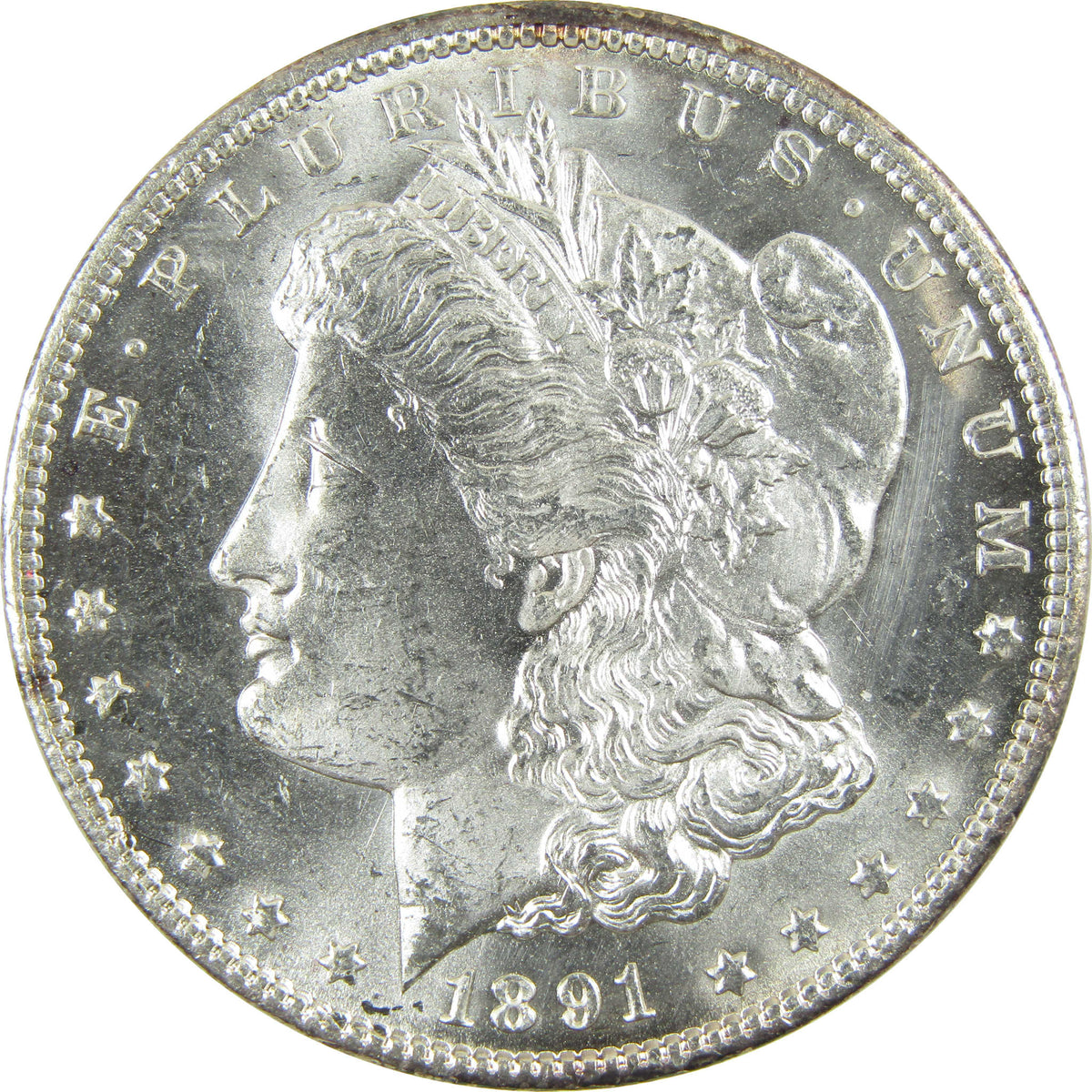 1891 CC Morgan Silver Dollar Uncirculated Details $1 Coin SKU:CP1689