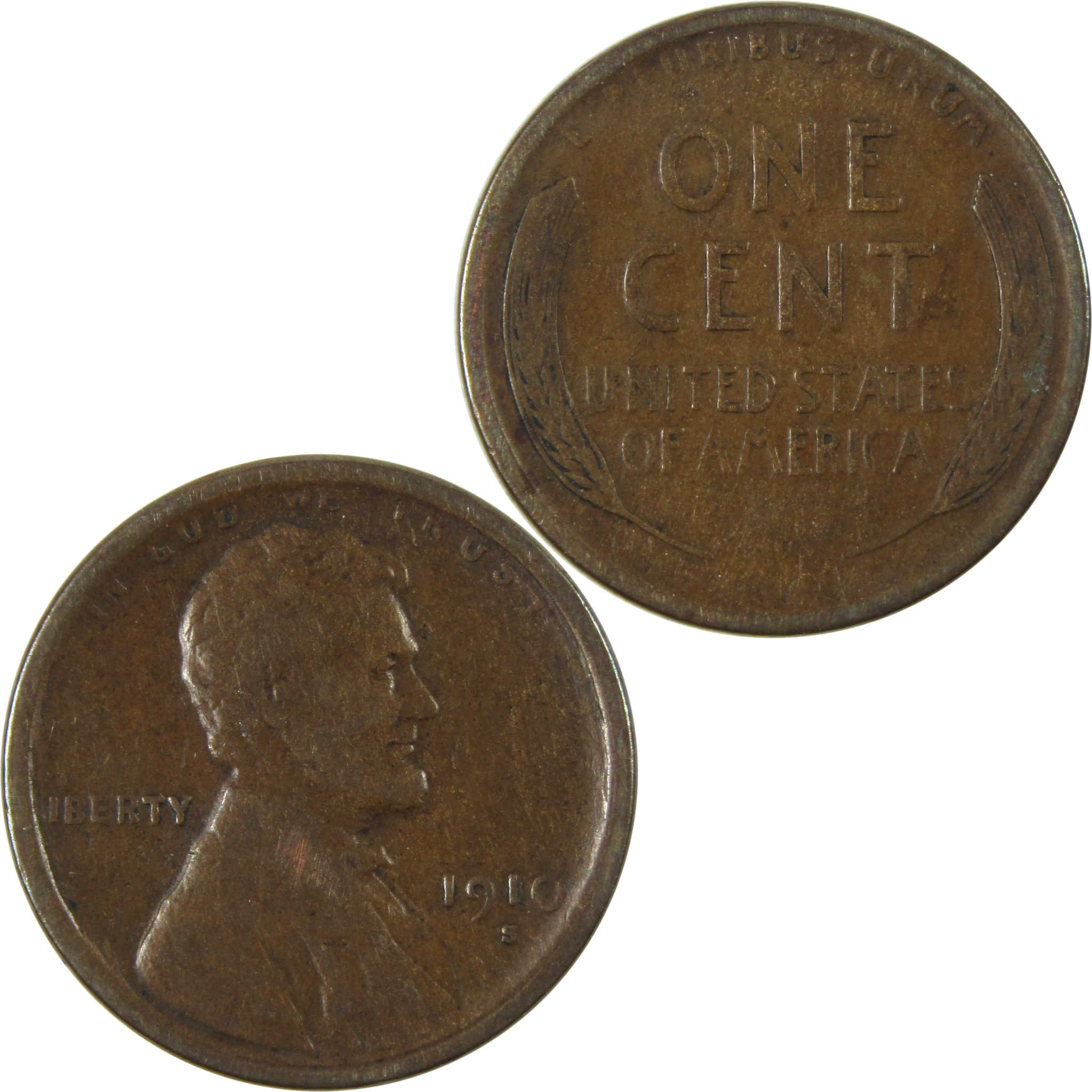 1910 S Lincoln Wheat Cent F Fine Penny 1c Coin SKU:I14712