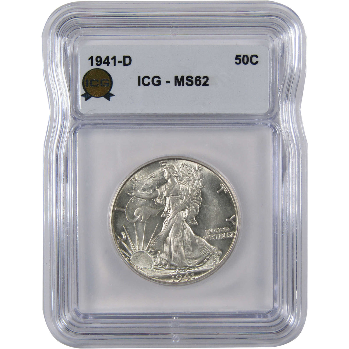 1941 D Liberty Walking Silver Half Dollar MS 62 ICG Coin SKU:I29137
