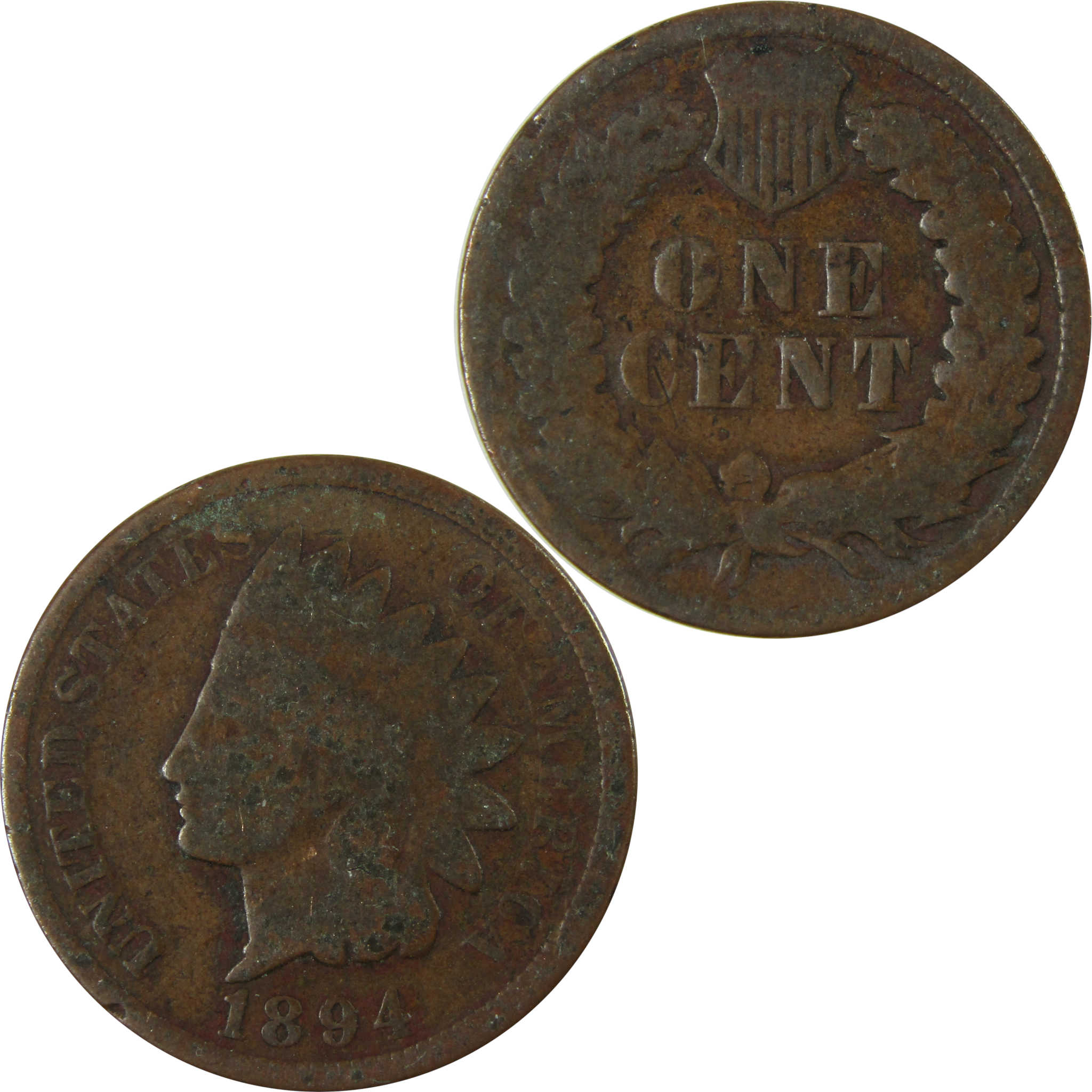 1894 Indian Head Cent G Good Details Penny 1c Coin SKU:I26541