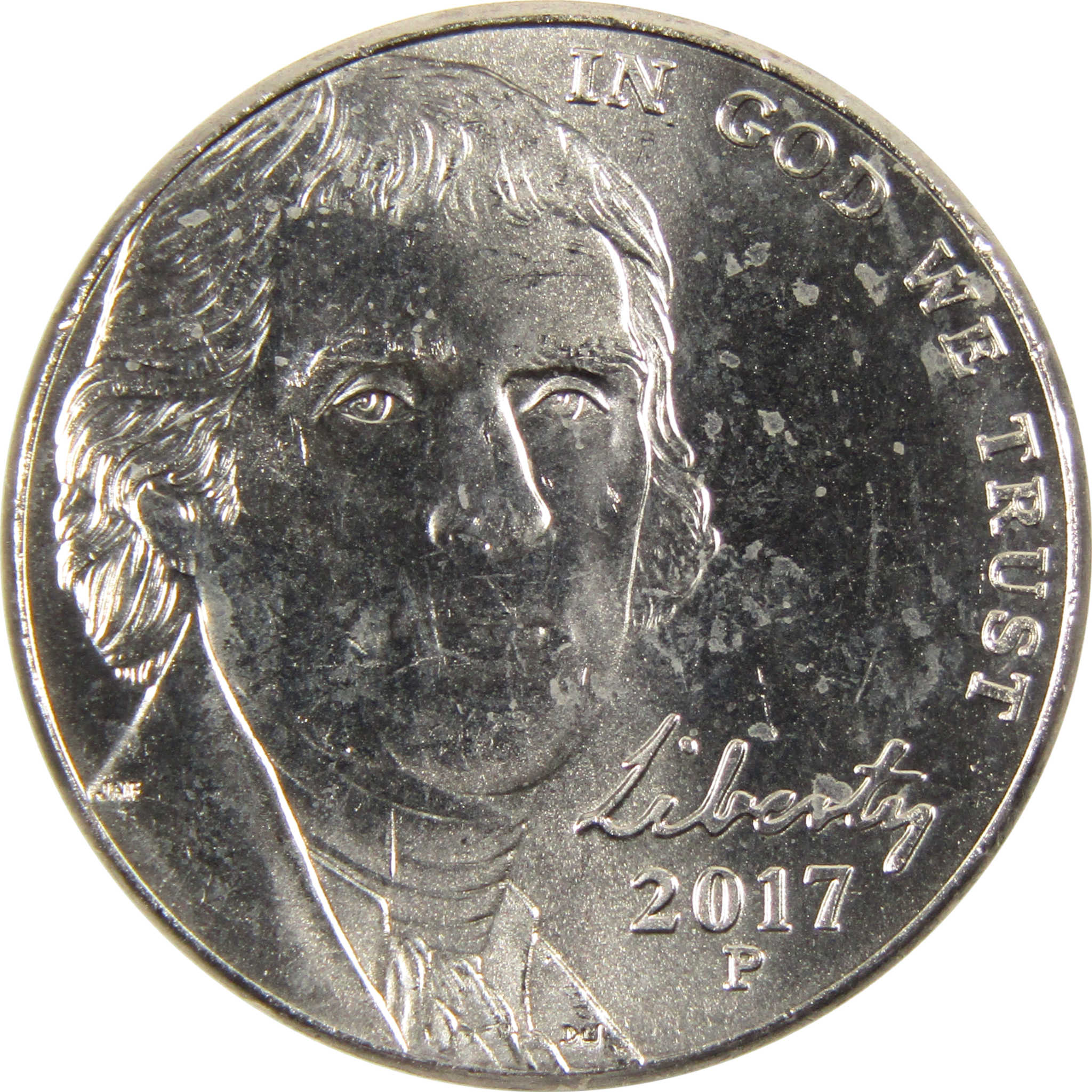 2017 P Jefferson Nickel BU Uncirculated 5c Coin