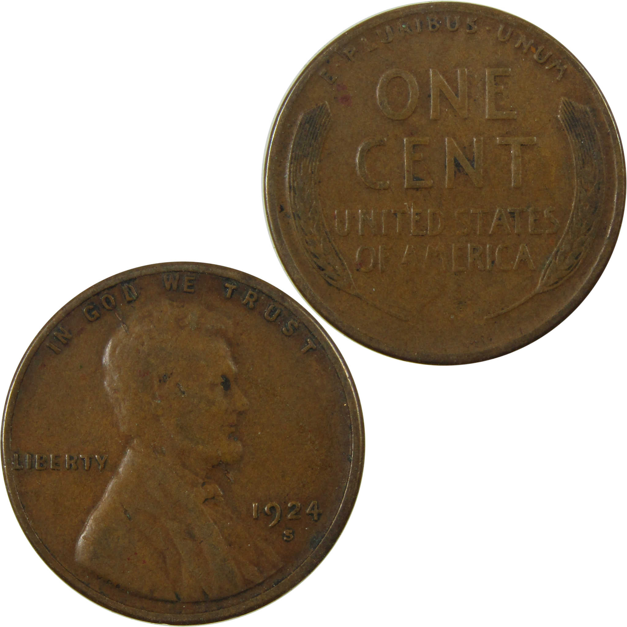 1924 S Lincoln Wheat Cent VG Very Good Penny 1c Coin SKU:I25740