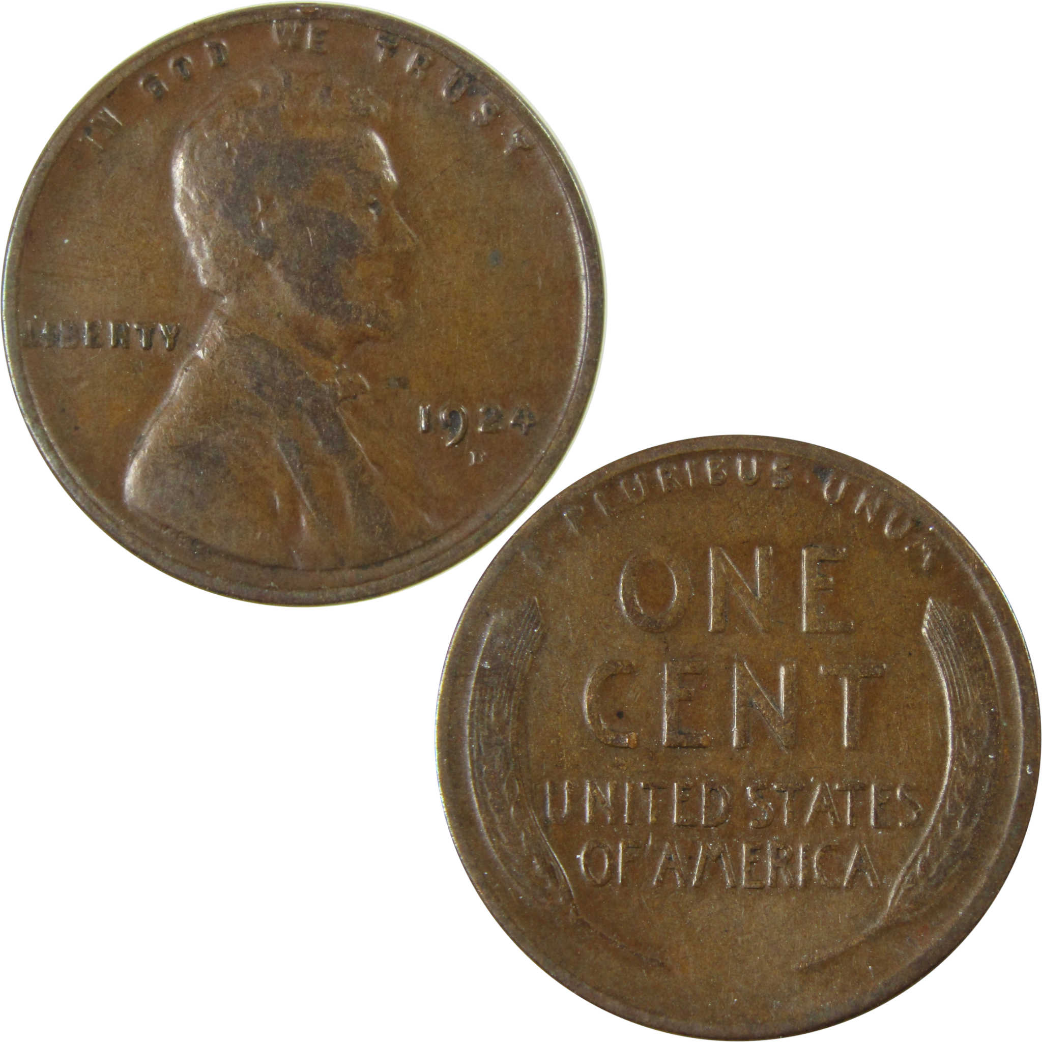 1924 D Lincoln Wheat Cent VG Very Good Penny 1c Coin SKU:I26304