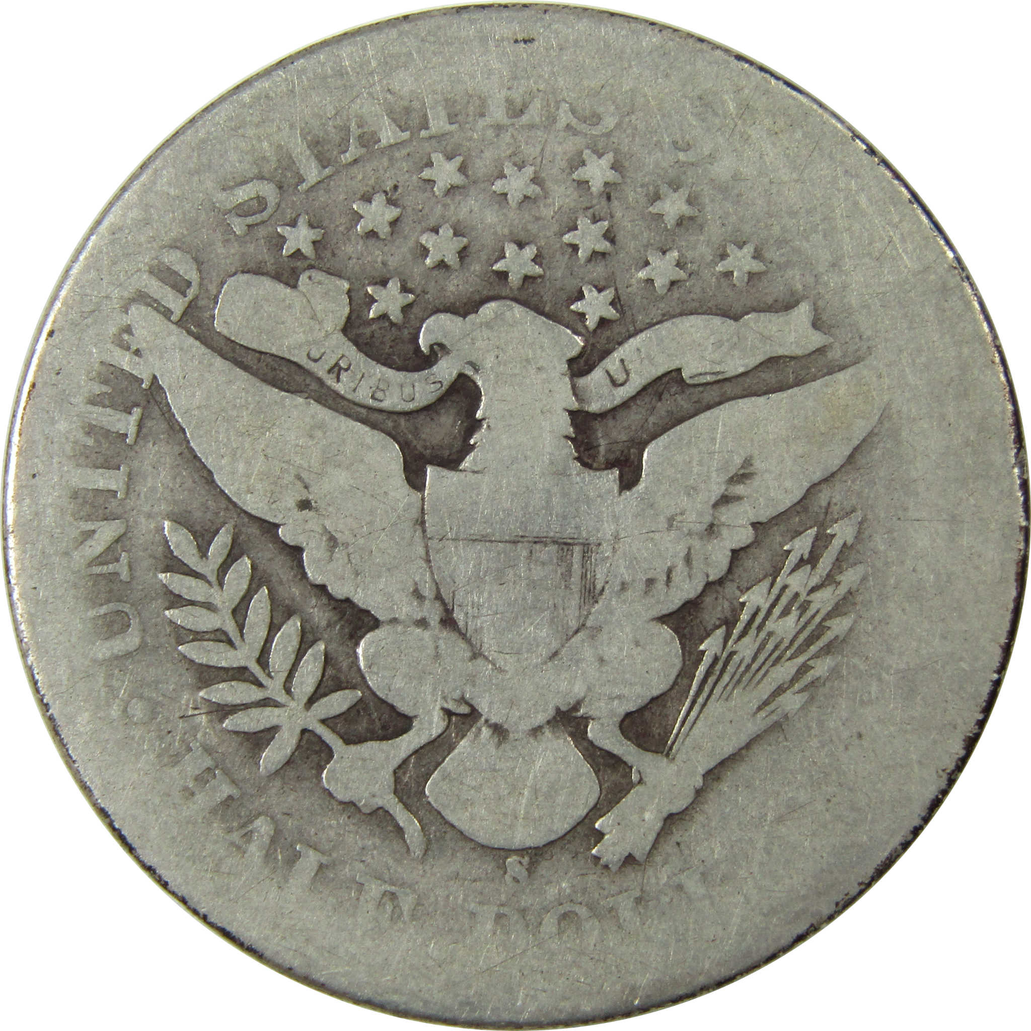 1898 S Barber Silver Half Dollar AG About Good 50c Coin SKU:I25962