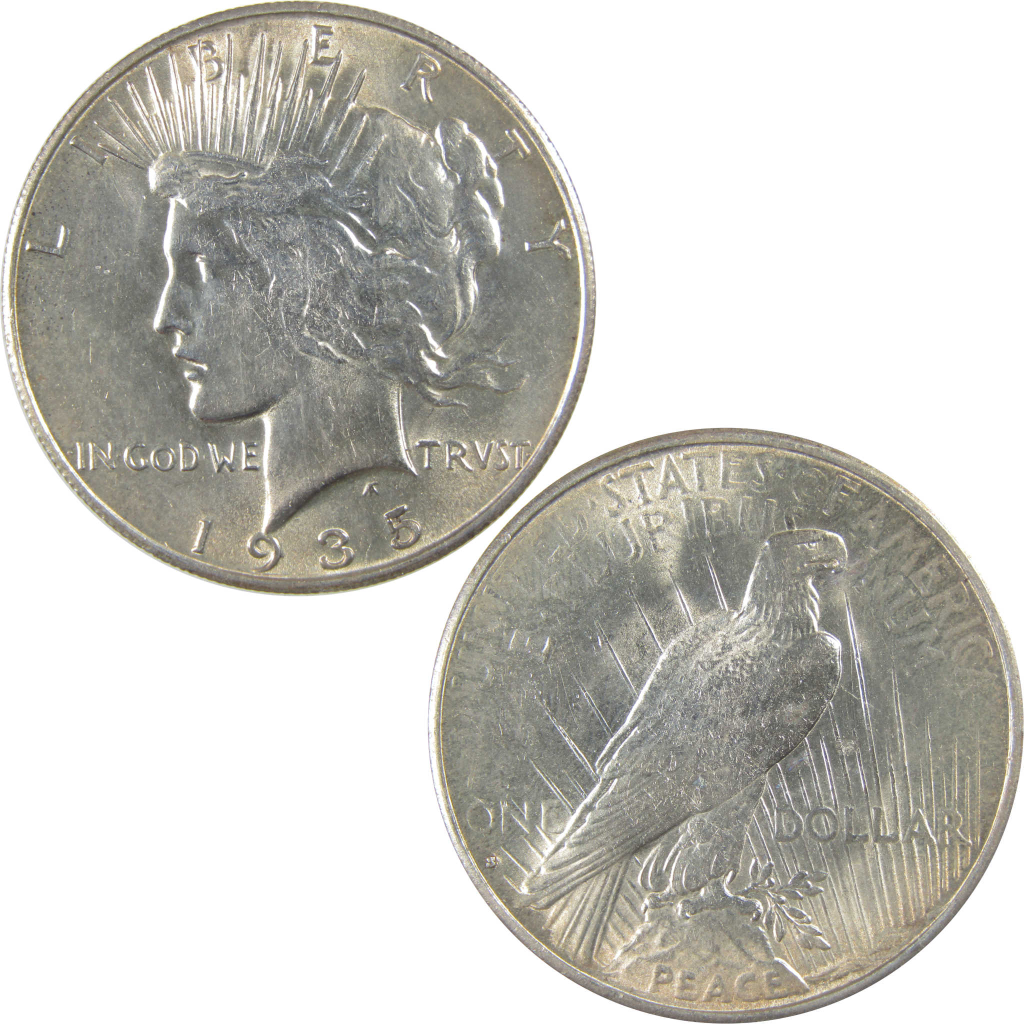 1935 S Peace Dollar Borderline Uncirculated Silver $1 Coin SKU:I23418