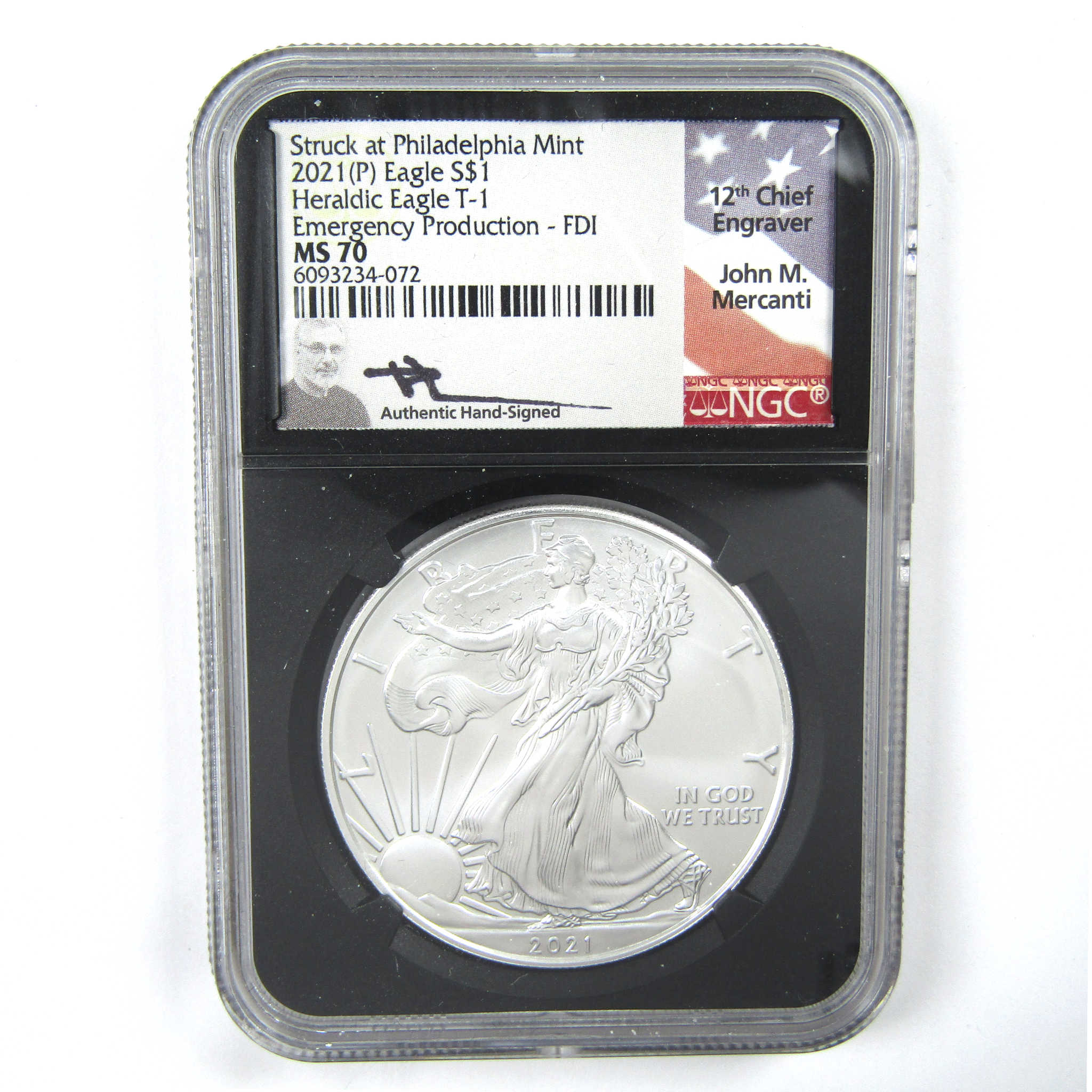 2021 (P) Type 1 American Silver Eagle MS 70 NGC First Day SKU:CPC6998