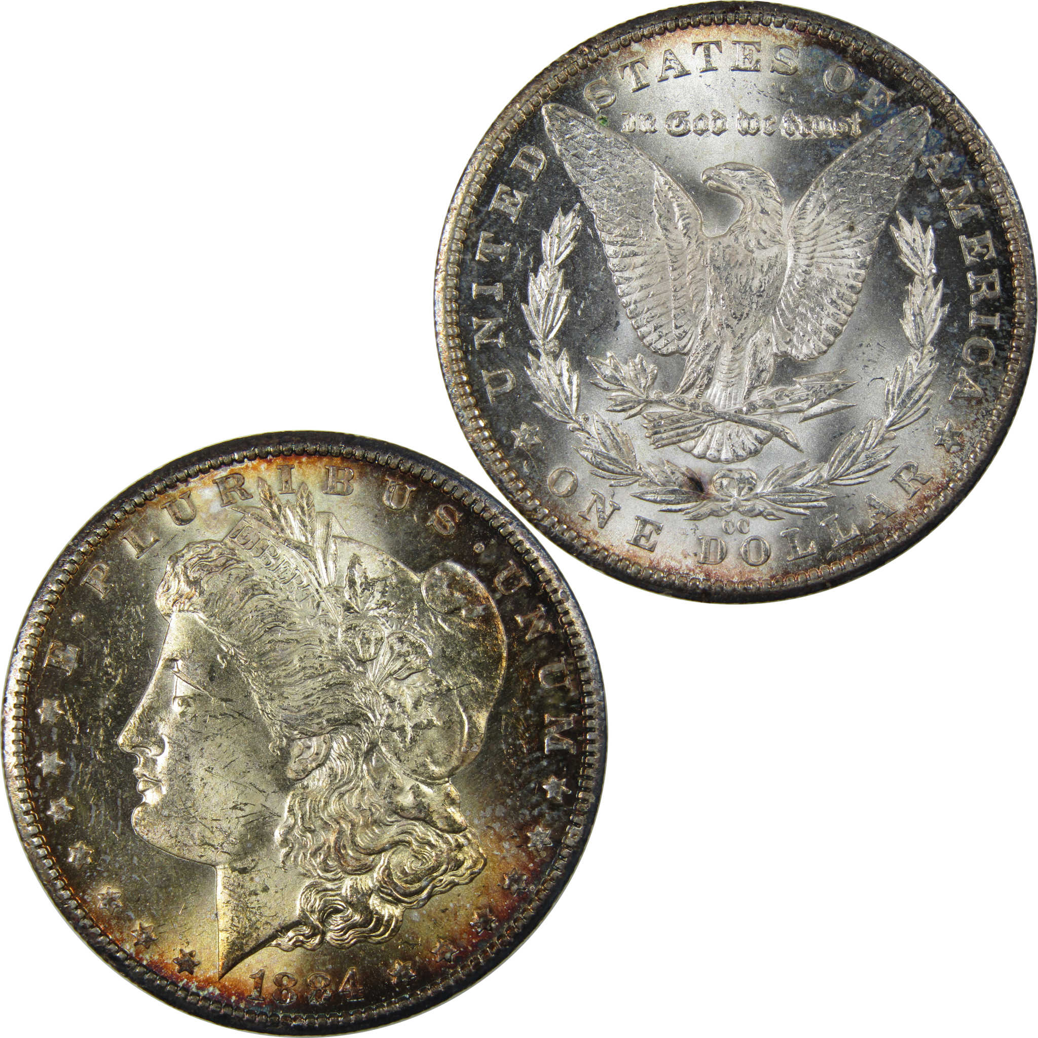 1884 CC Morgan Dollar BU Choice Uncirculated Silver Toned SKU:I23908