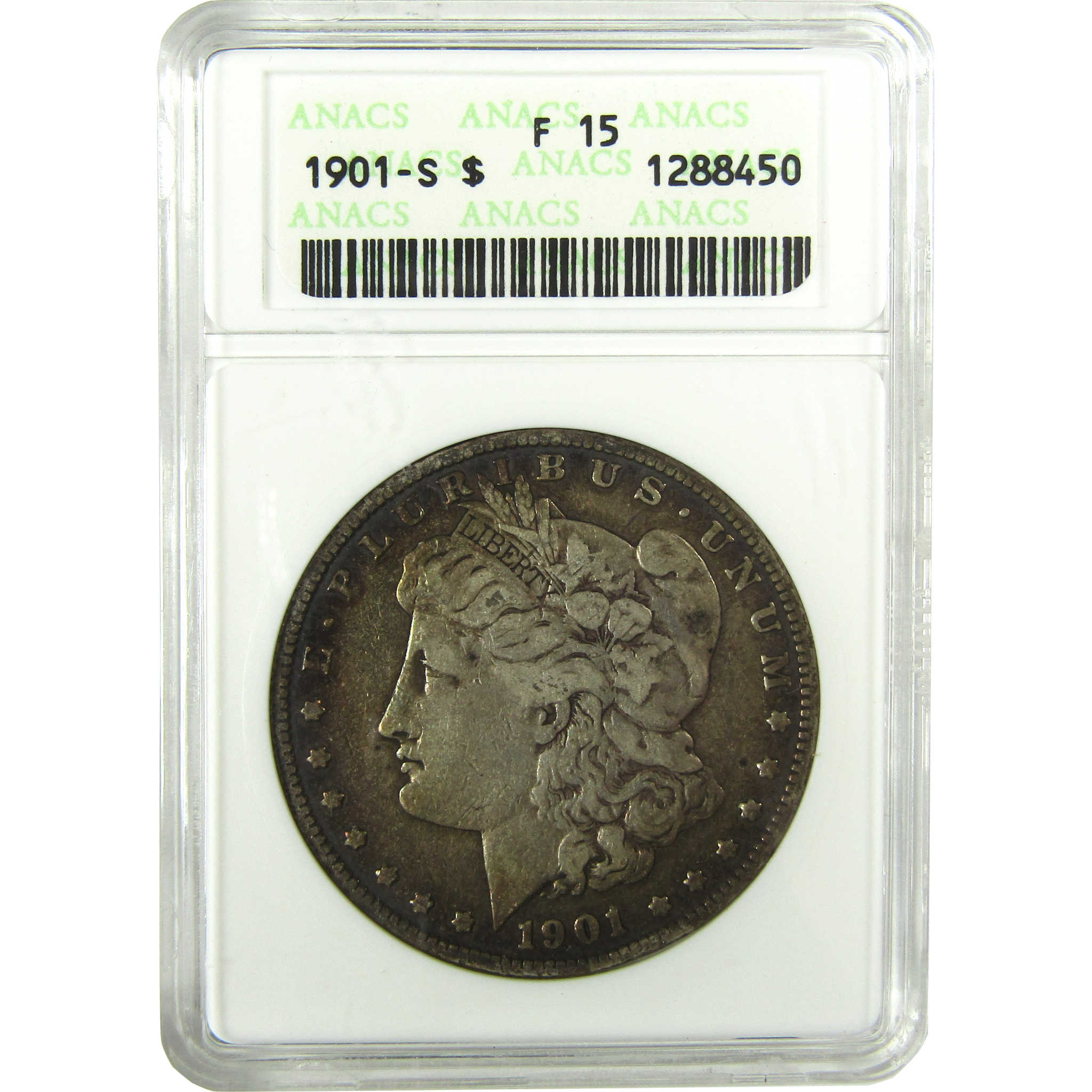 1901 S Morgan Silver Dollar F 15 ANACS $1 Coin Collectible SKU:I27448