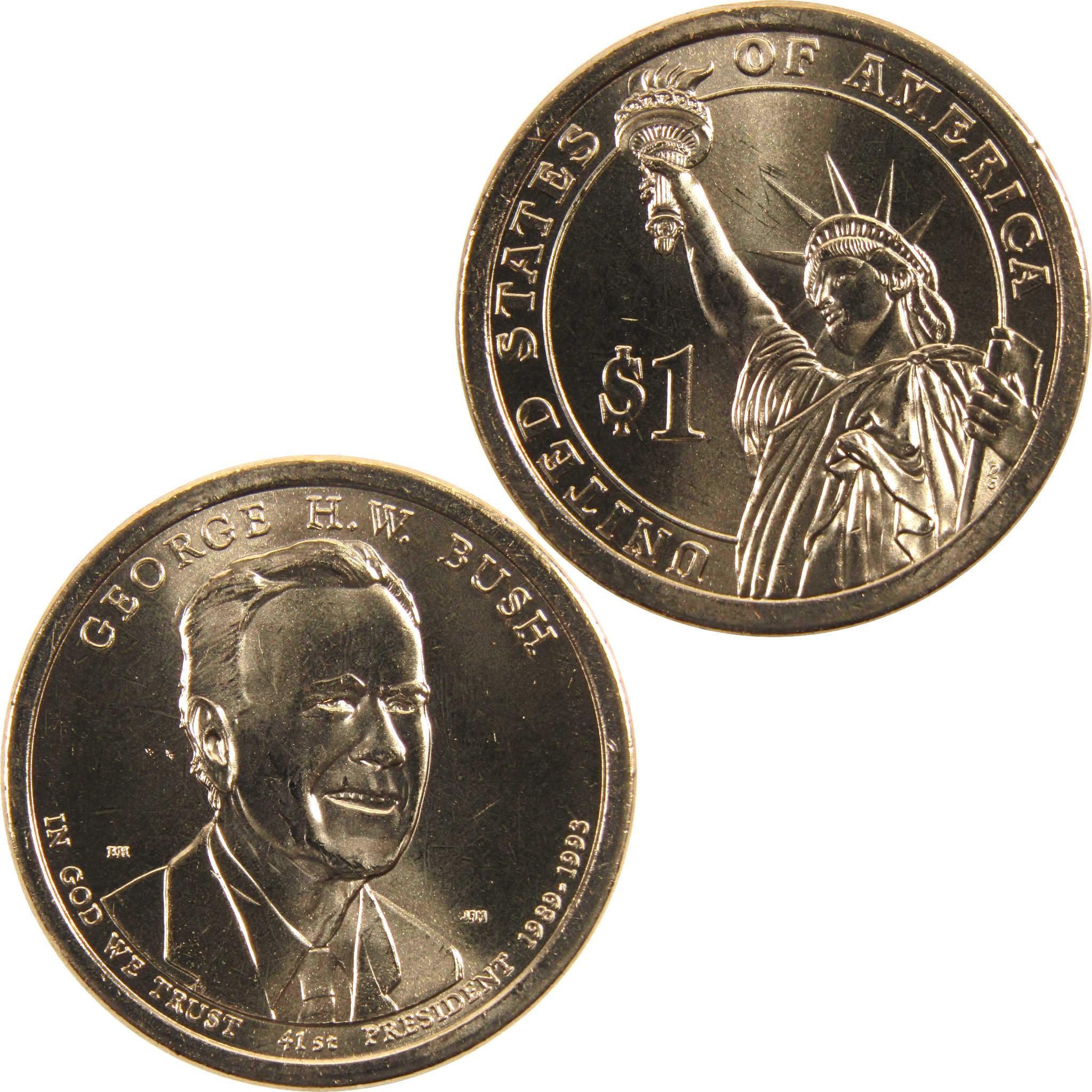PRESIDENT 2007年9.3号 お金の常識 2020 P George H W Bush Presidential Dollar BU Uncirculated $1 Coin
