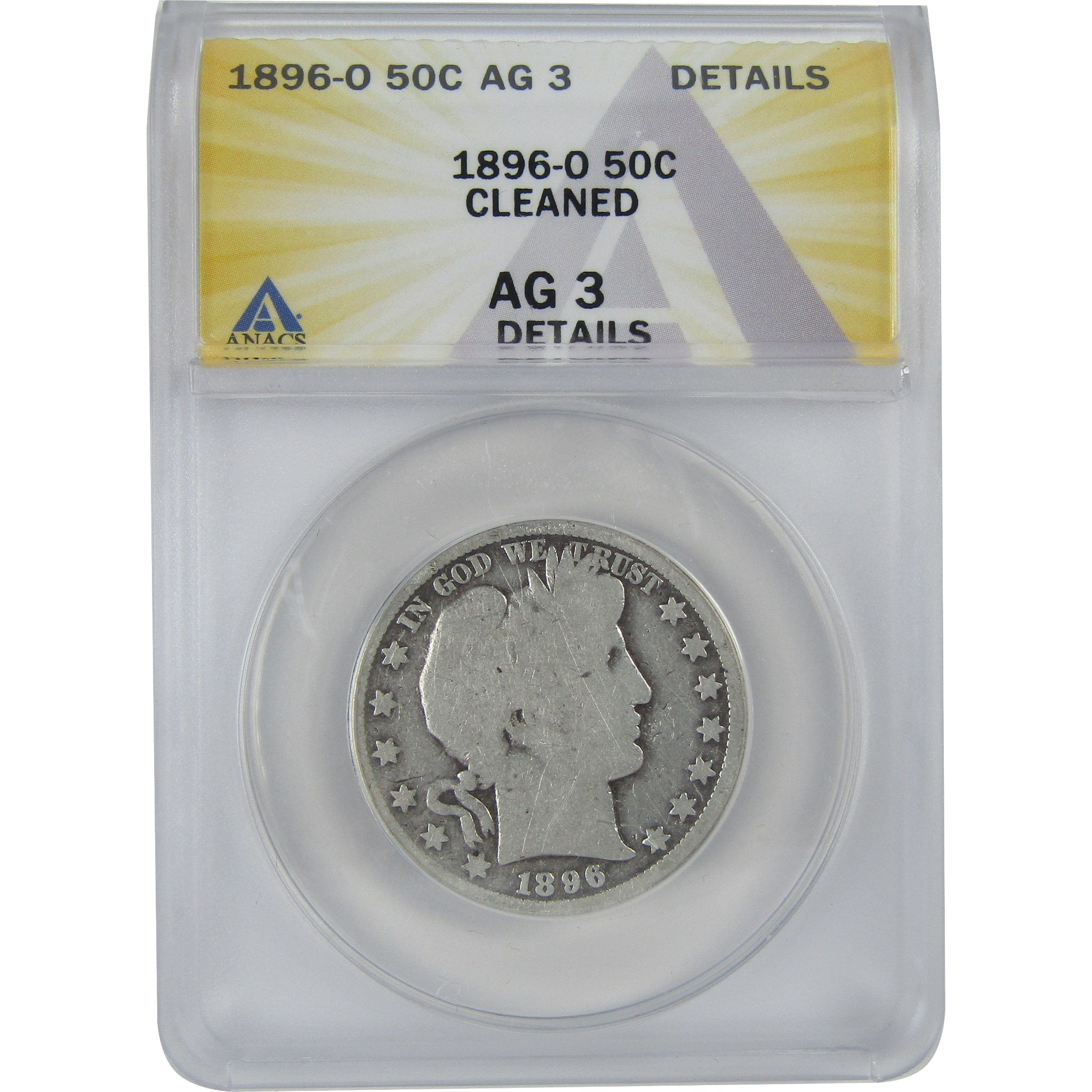 1896 O Barber Half Dollar AG 3 Details ANACS Silver 50c SKU:I16163