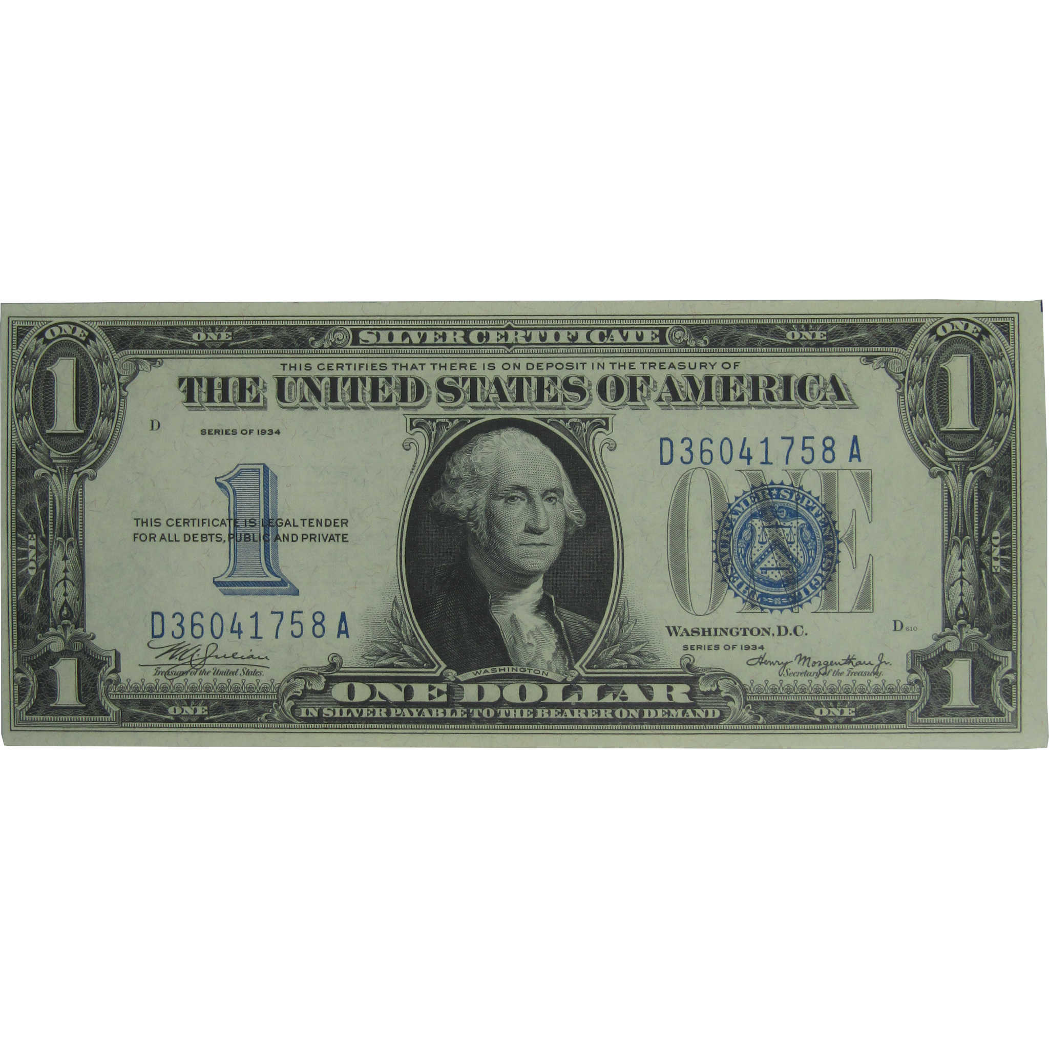 1934 $1 Silver Certificate Fr 1606 Funnyback Choice Unc 63 EPQ PMG