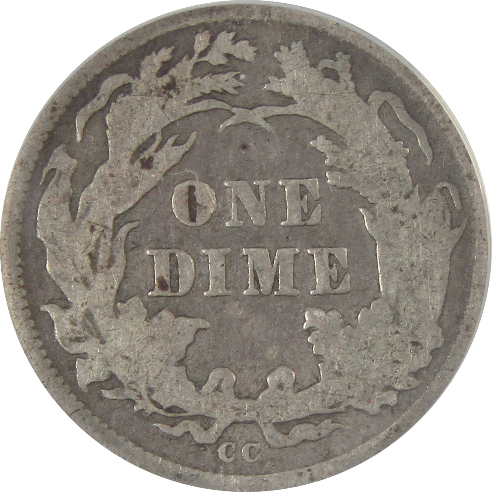 1877 CC Seated Liberty Dime VG 10 ANACS Silver 10c Coin SKU:CP135