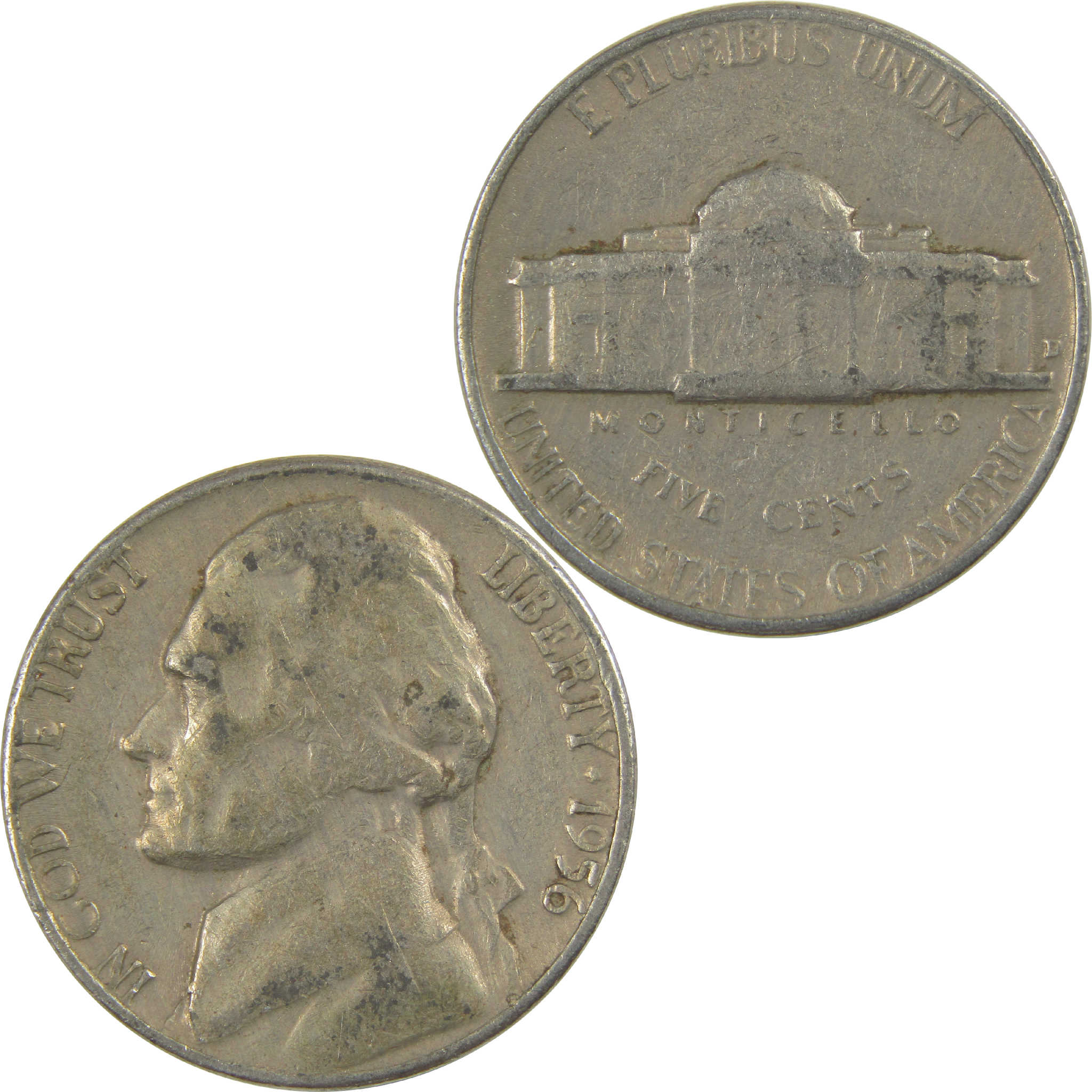 1956 D Jefferson Nickel Circulated 5c Coin Collectible
