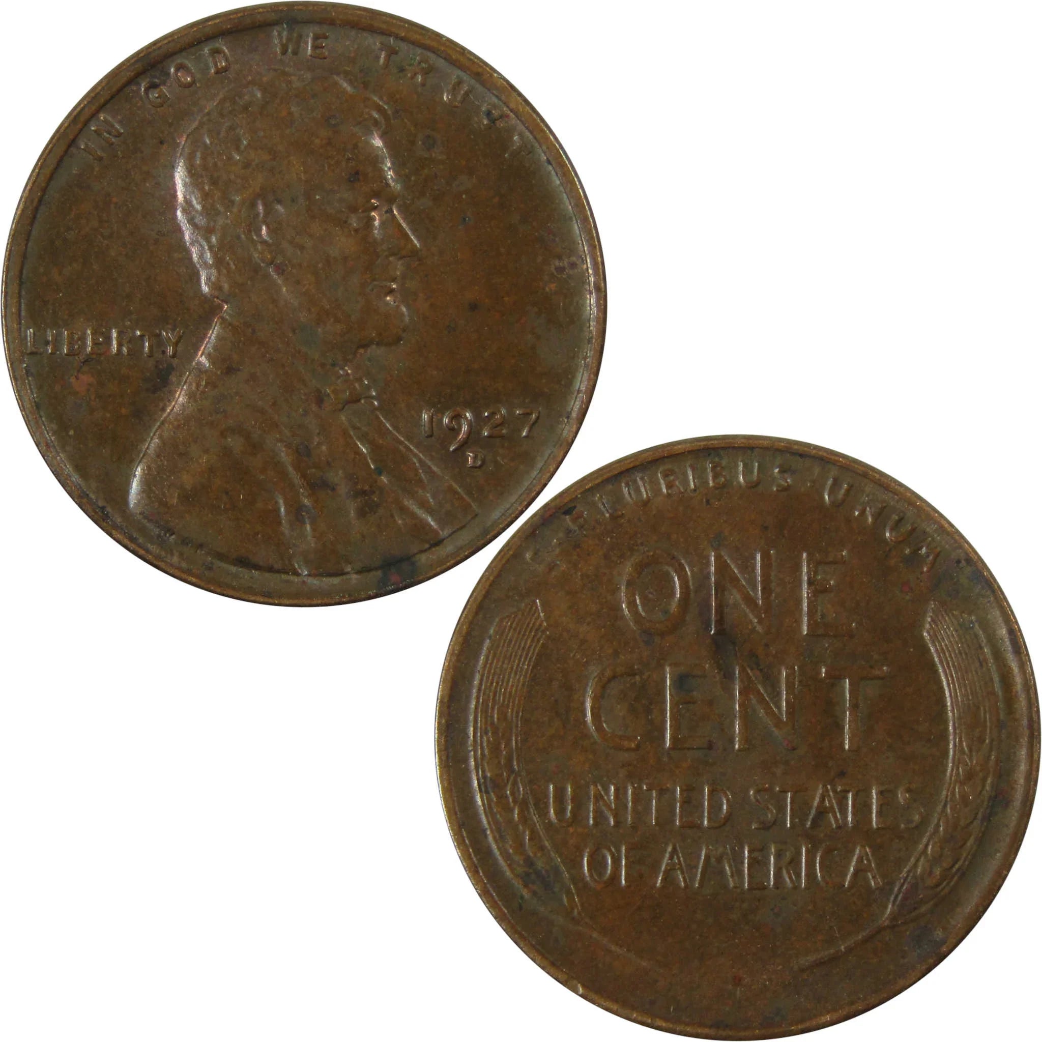 1927 D Lincoln Wheat Cent AU About Uncirculated Penny SKU:I26652