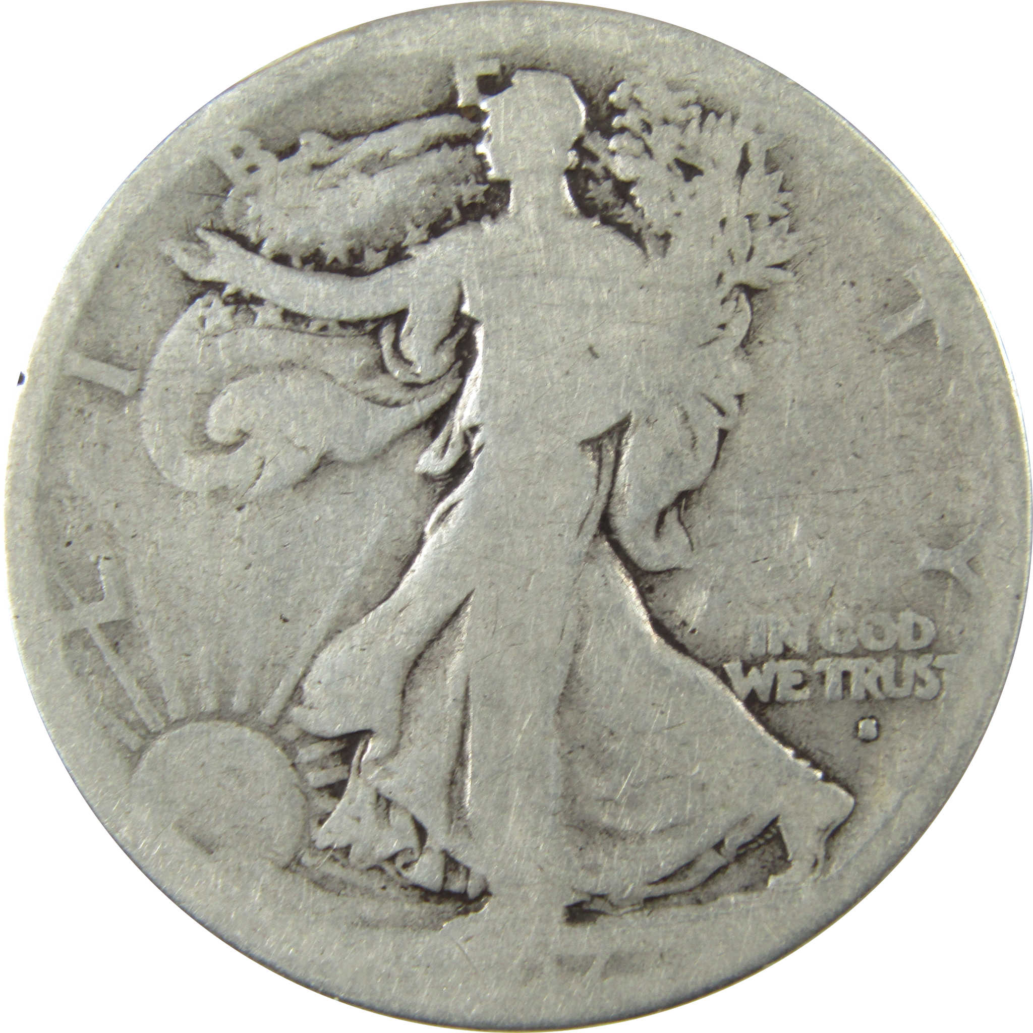 1917 S Obverse Liberty Walking Silver 50c AG About Good SKU:CP1447