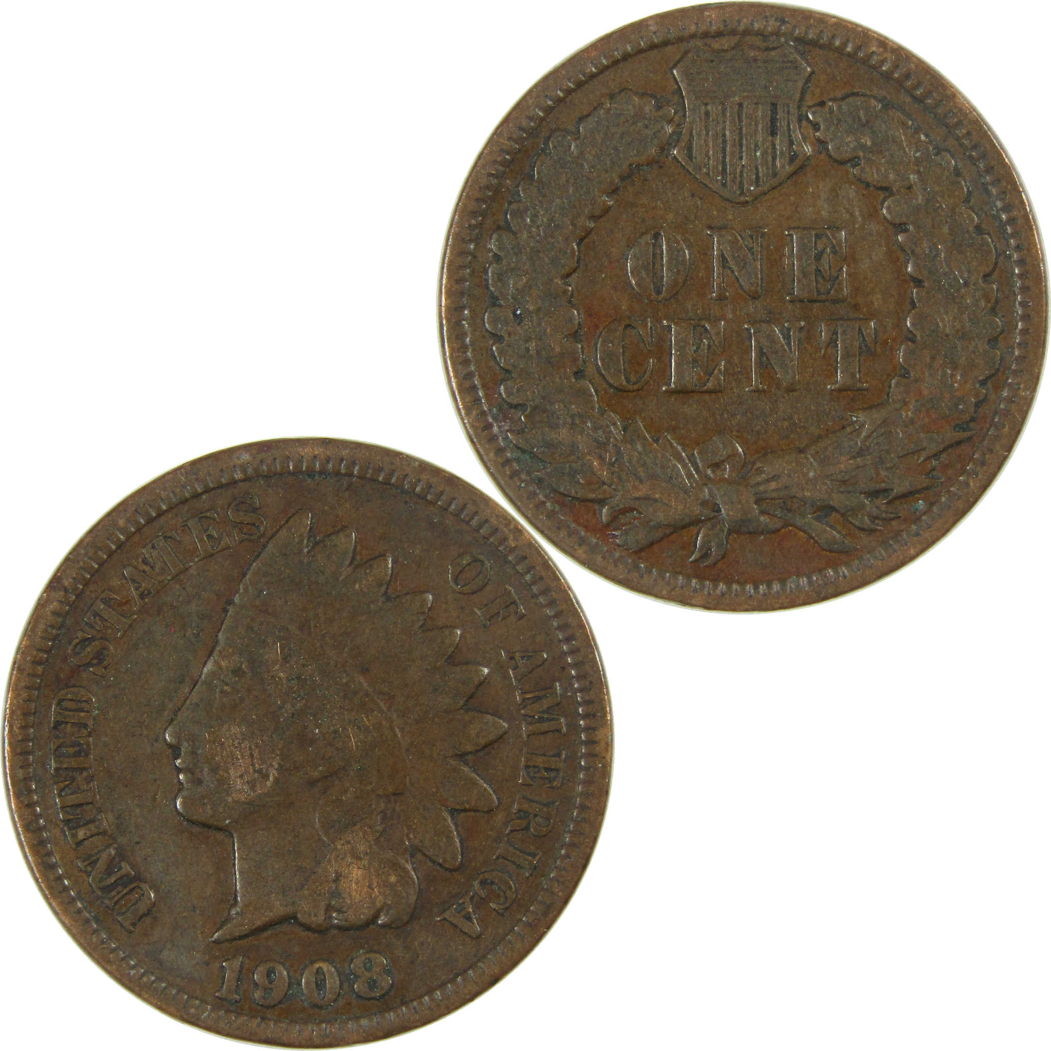 1908 Indian Head Cent VG Very Good Penny 1c Coin SKU:I26816