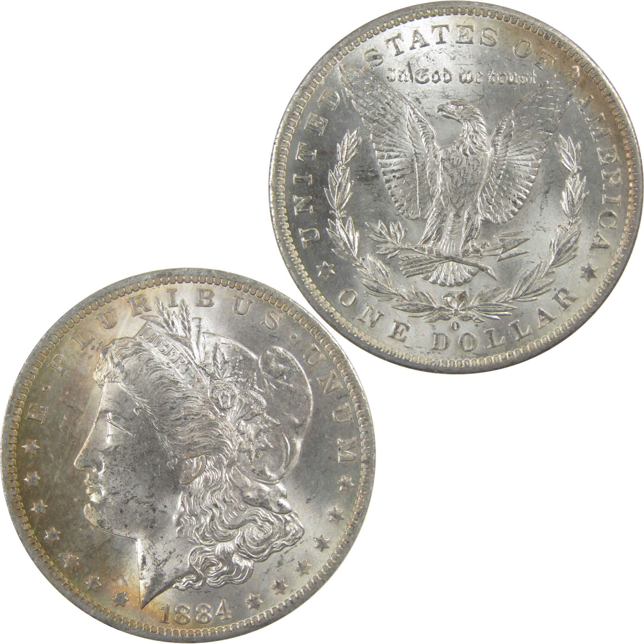 1884 O Morgan Dollar Uncirculated Silver $1 Coin Toned SKU:I20719