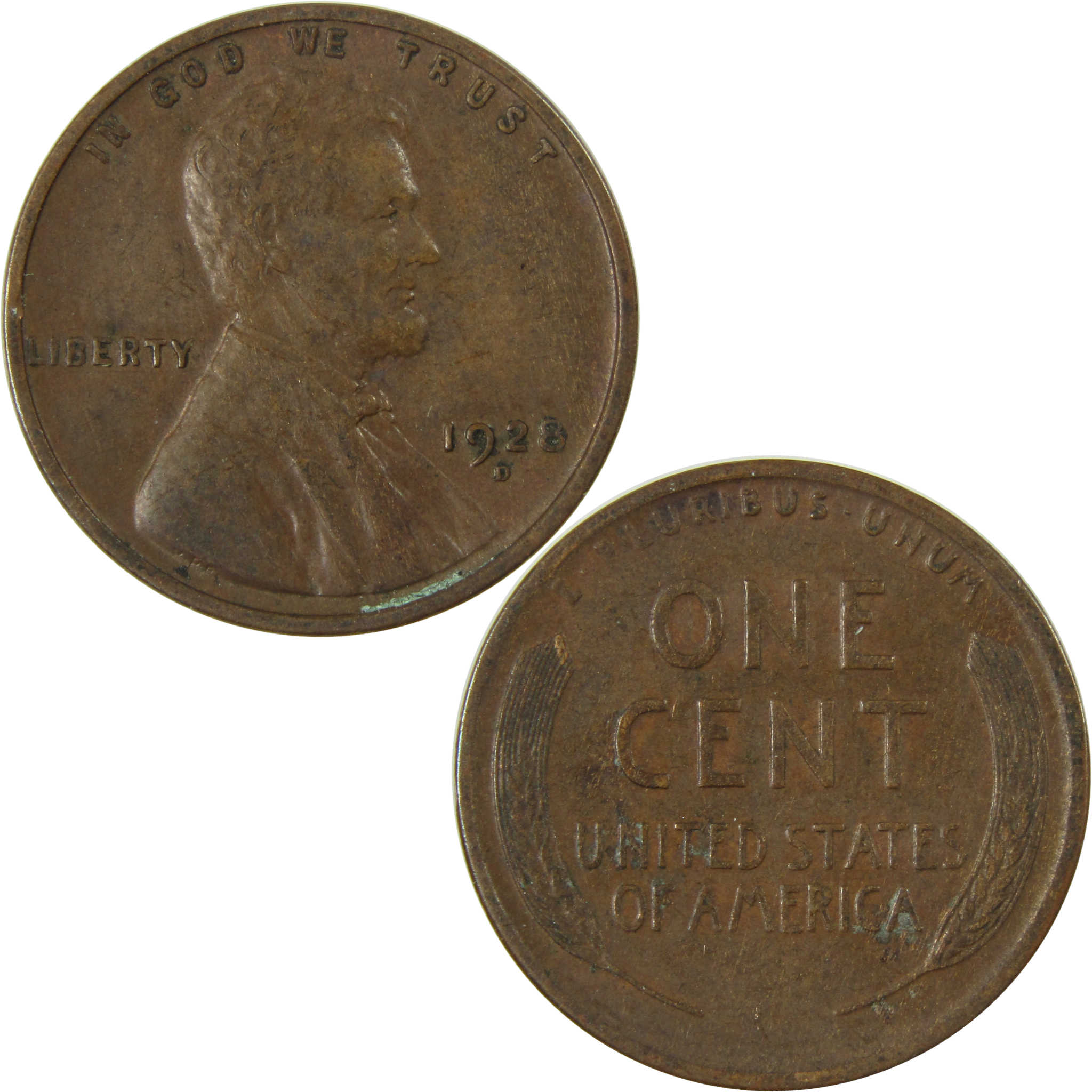 1928 D Lincoln Wheat Cent XF EF Extremely Fine 1c Coin SKU:I27318
