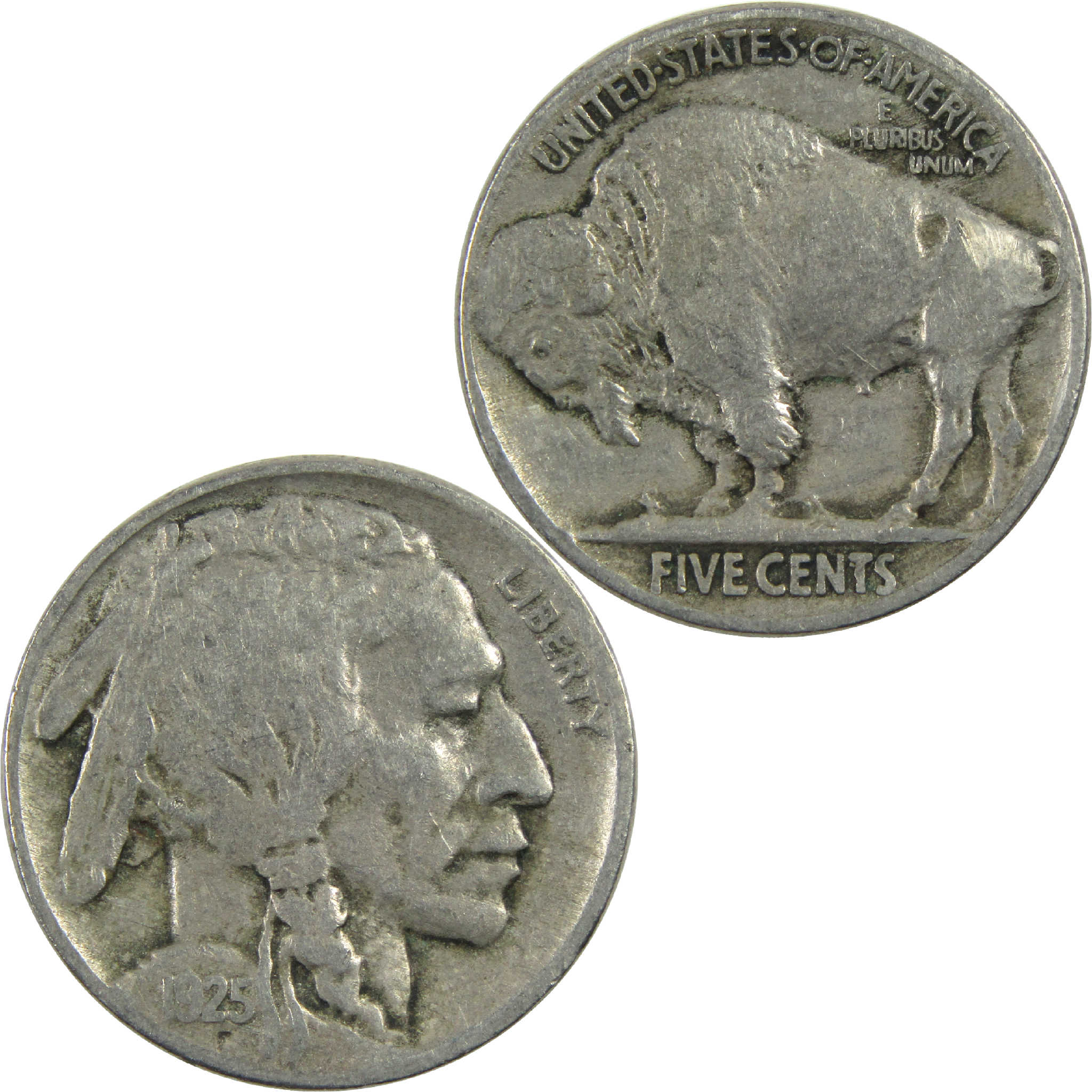 1925 Indian Head Buffalo Nickel F Fine 5c Coin SKU:I13539