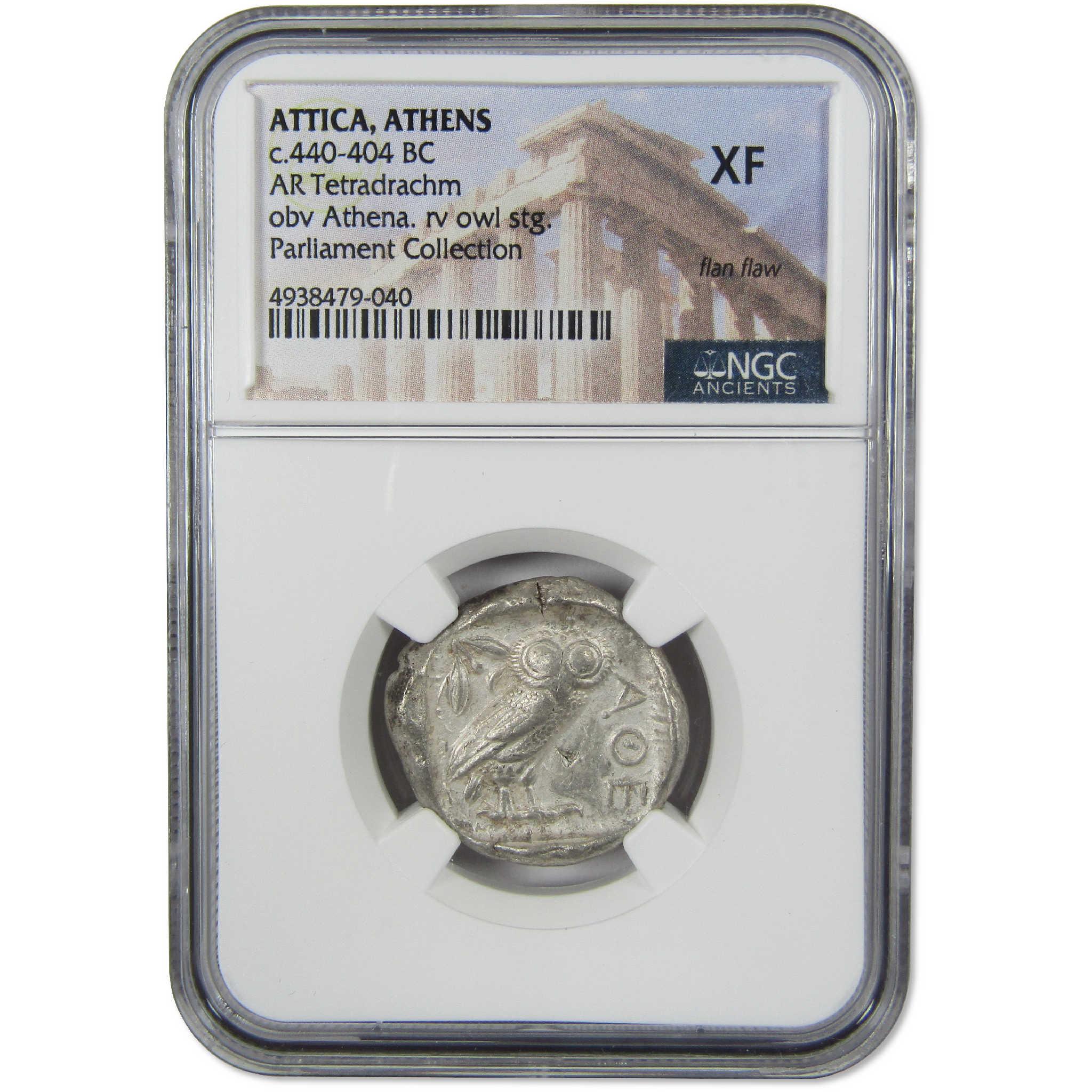 440-404 BC Attica Athens Silver Athena Owl Tetradrachm XF NGC Ancient