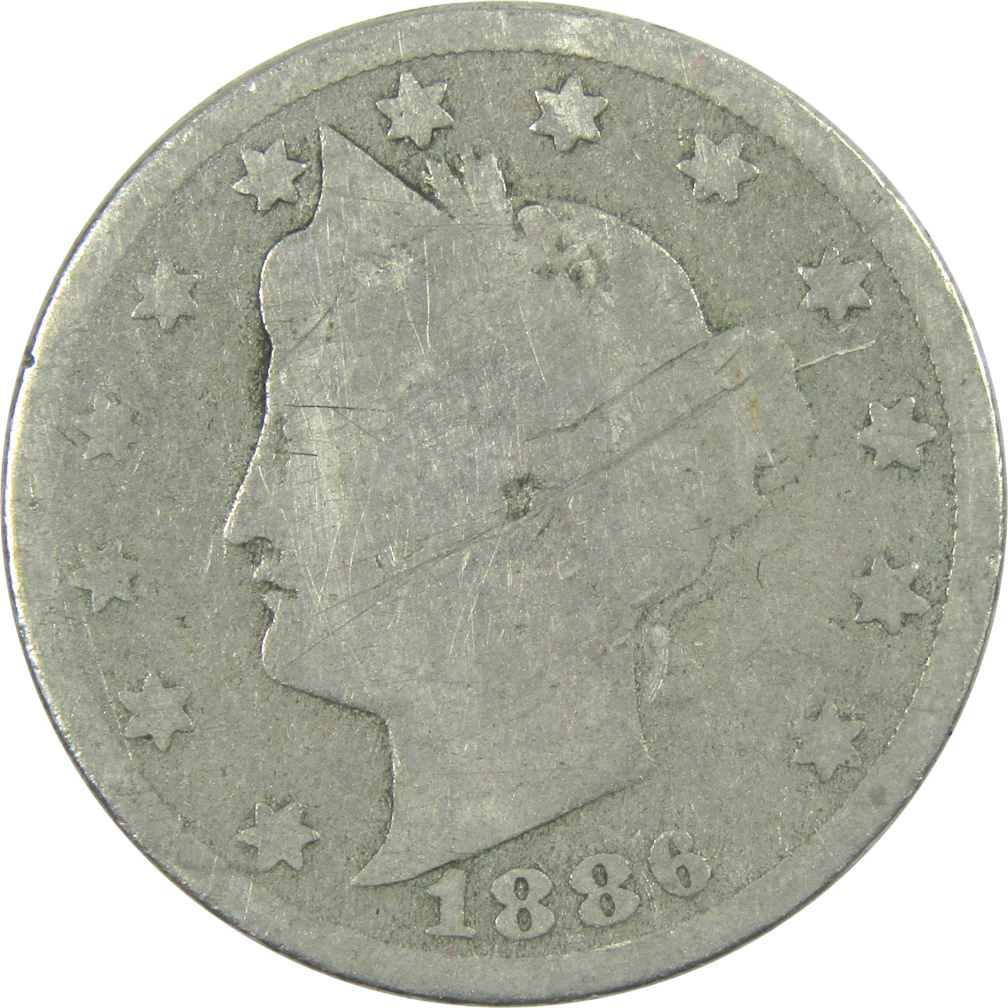 1886 Liberty Head V Nickel AG About Good 5c Coin SKU:I15302