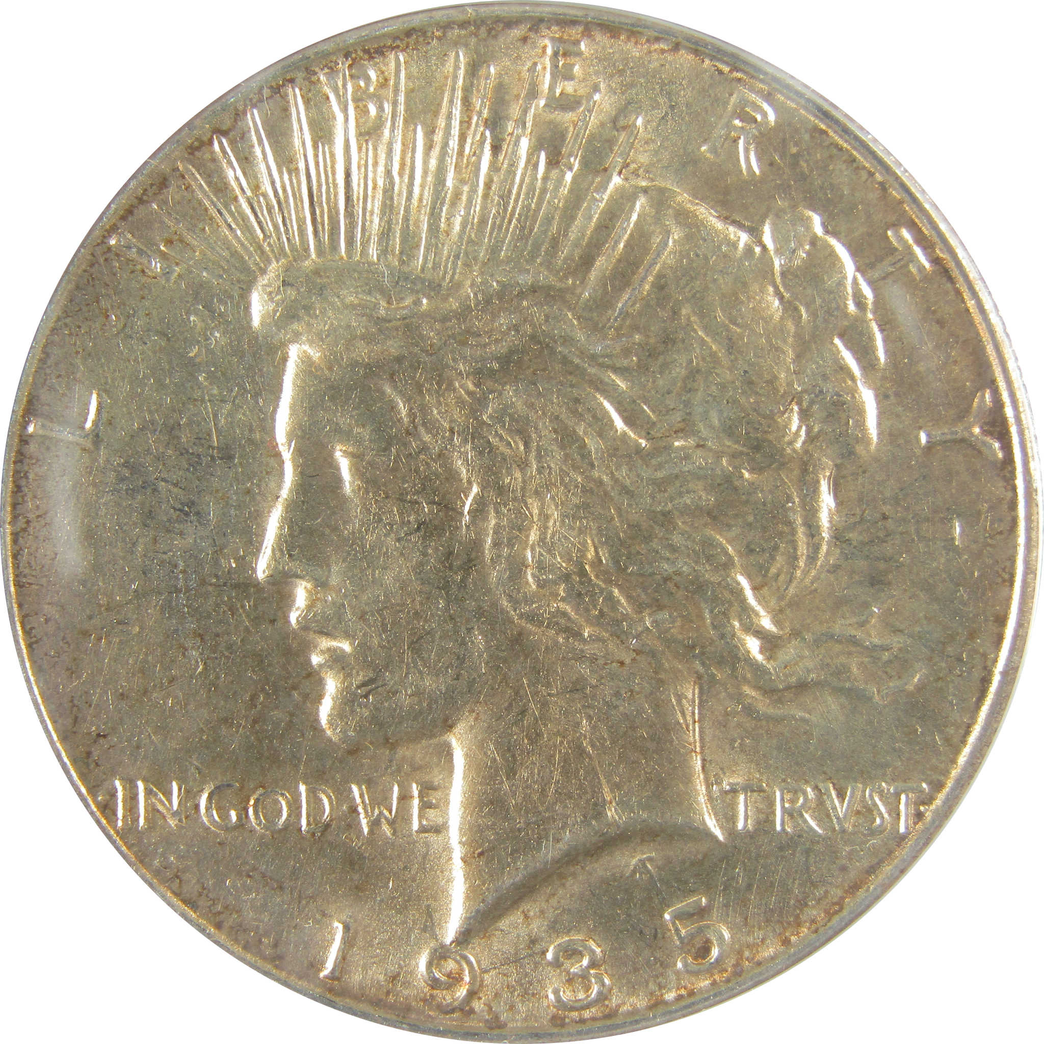 1935 S Peace Dollar AU 55 Details ANACS Silver $1 Coin SKU:I21631