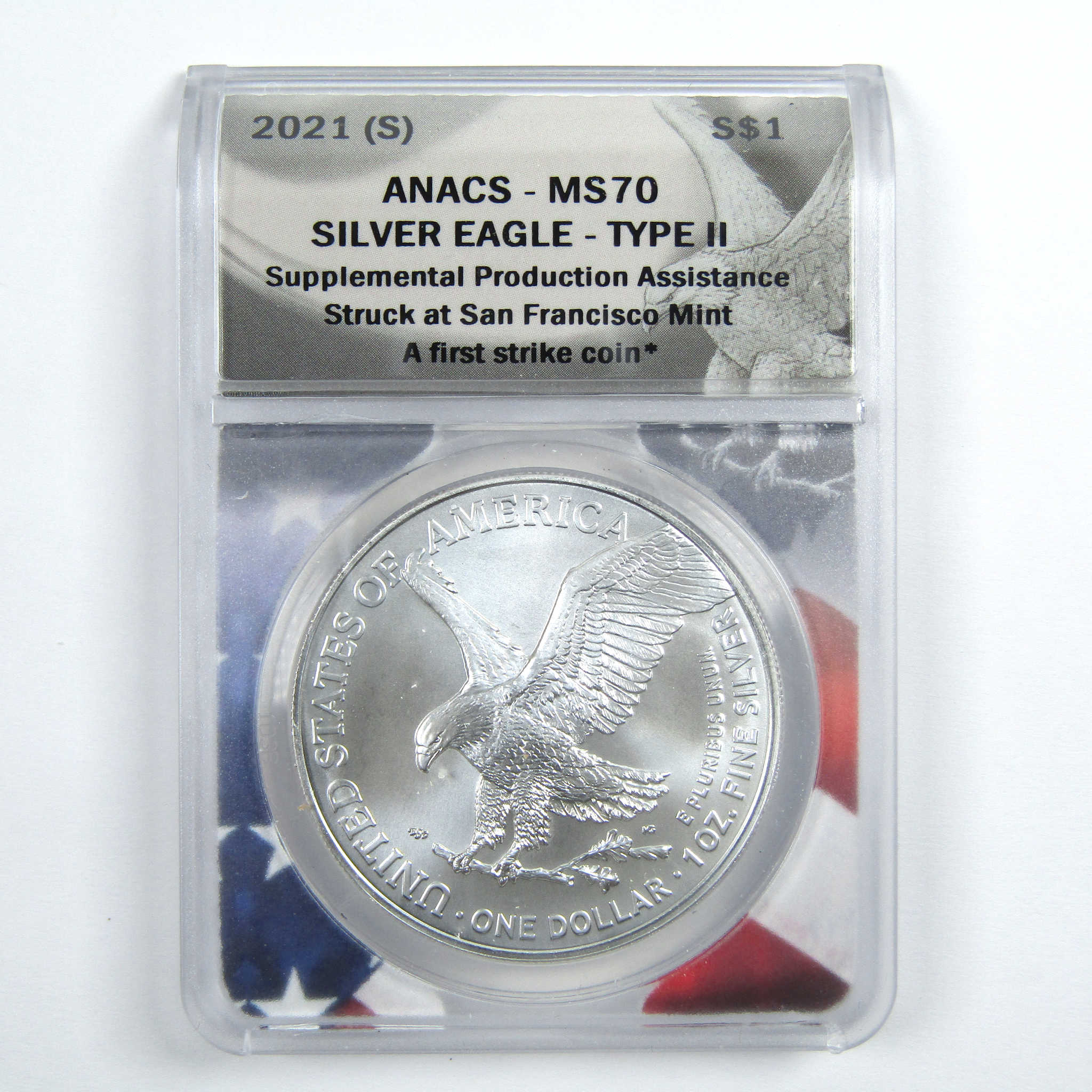 2021 (S) Type 2 American Silver Eagle MS 70 ANACS $1 SKU:CPC7837