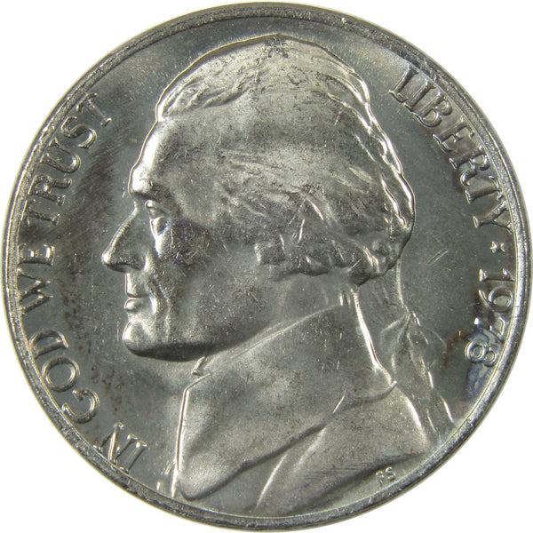 1978 Jefferson Nickel Uncirculated Mint State 5c Coin Collectible