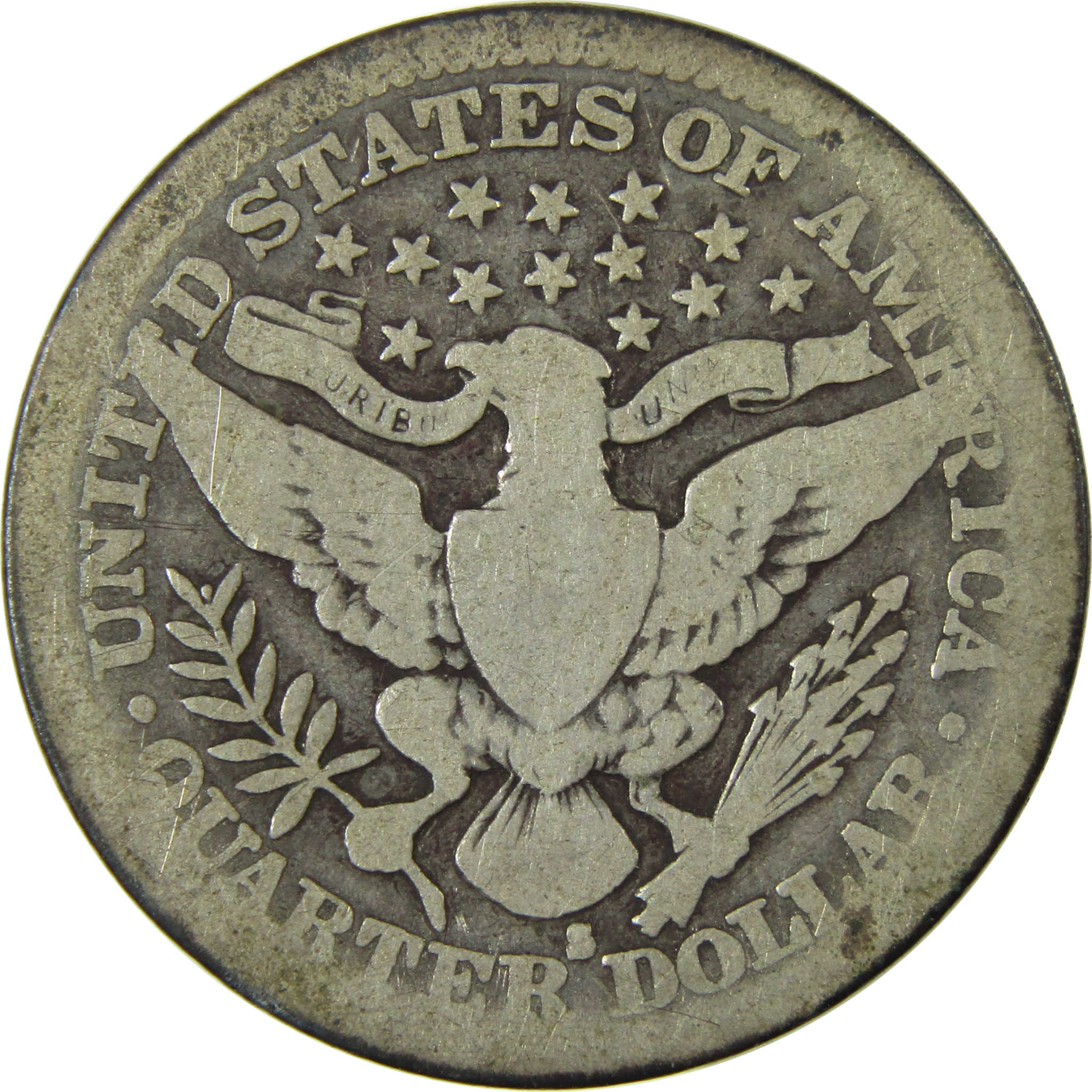 1914 S Barber Silver Quarter AG About Good 25c Coin SKU:CP898