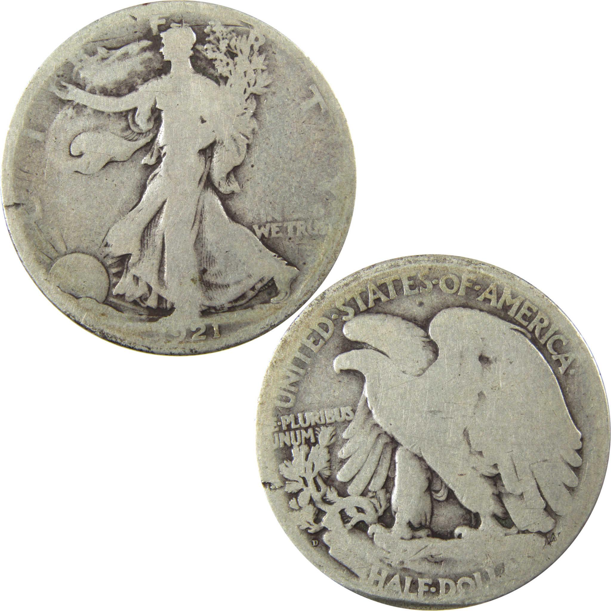 1921 D Liberty Walking Silver Half Dollar G Good Details SKU:CP1451