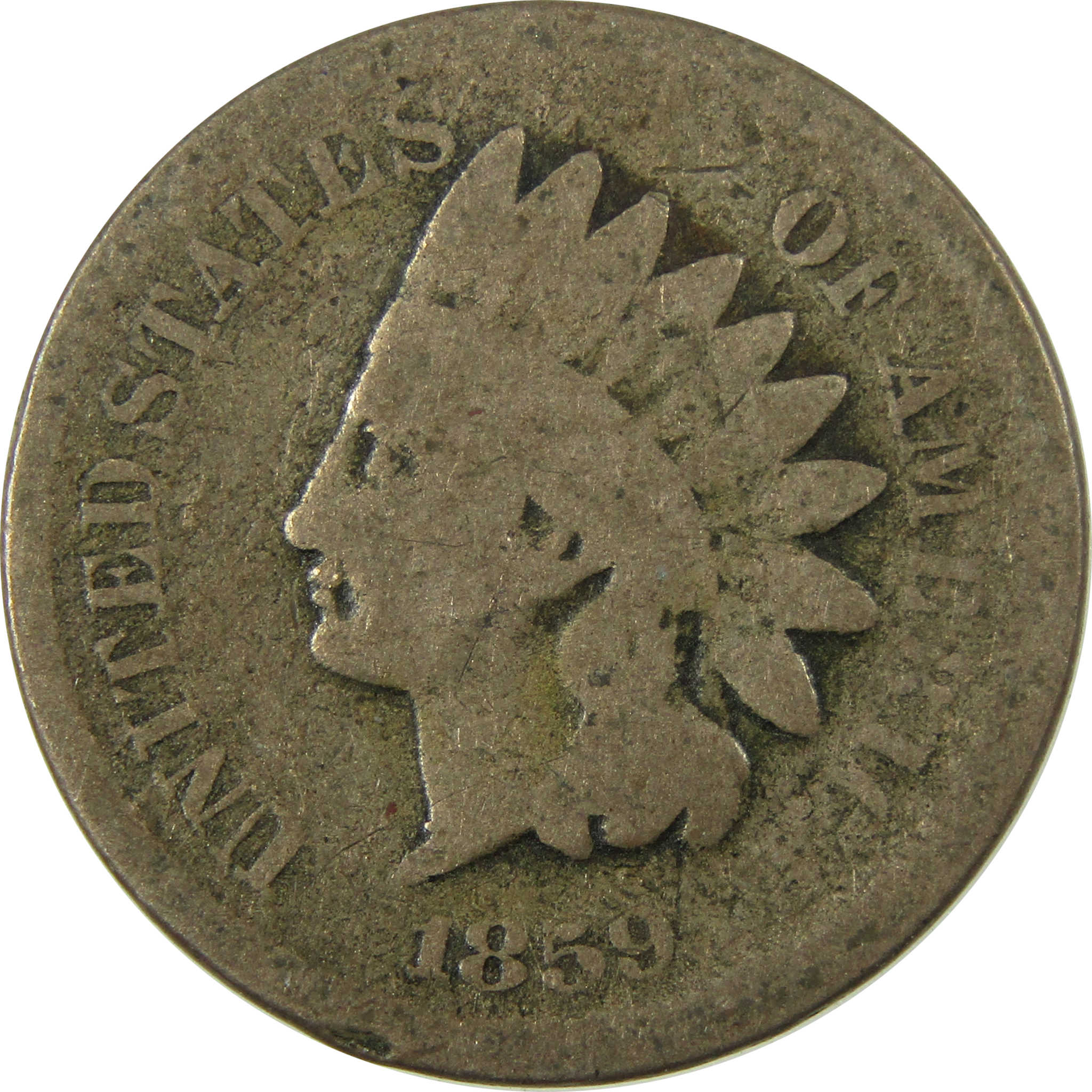 1859 Indian Head Cent AG About Good Penny 1c Coin SKU:CP1318