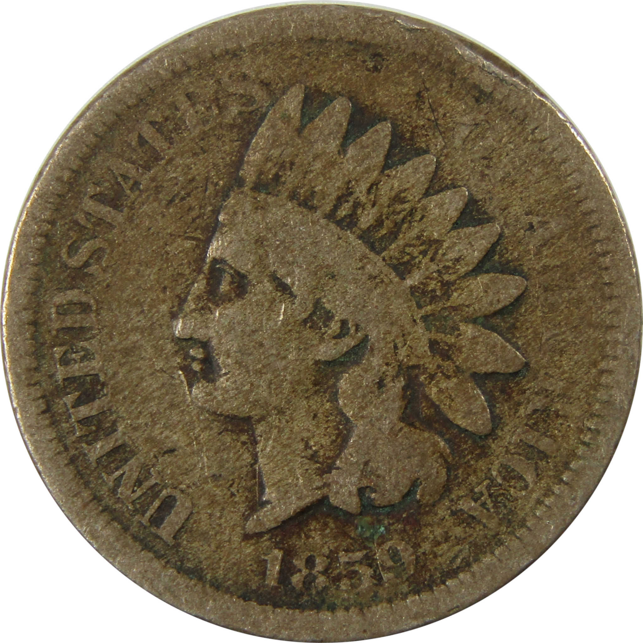 1859 Indian Head Cent AG About Good Penny 1c Coin SKU:CP1310