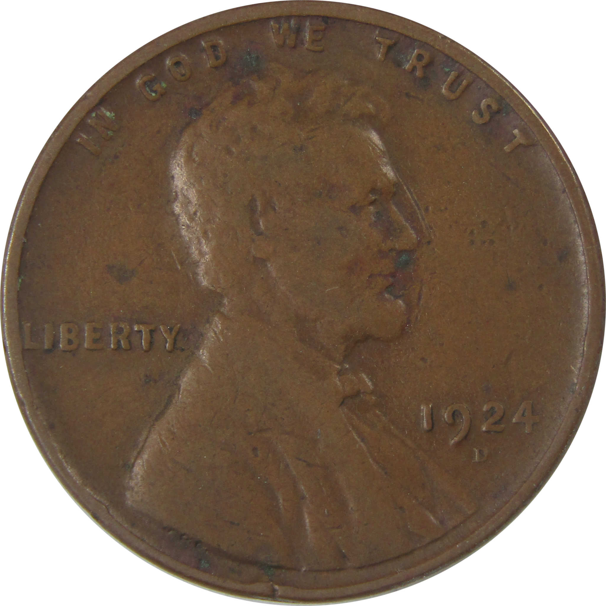 1924 D Lincoln Wheat Cent F Fine Penny 1c Coin Collectible SKU:I23867