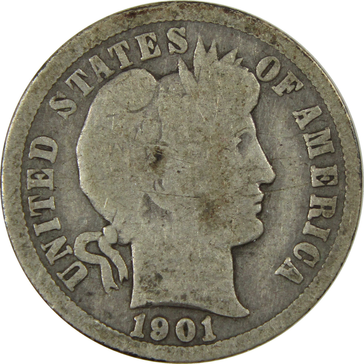 1901 O Barber Silver Dime AG About Good 10c Coin SKU:I28634