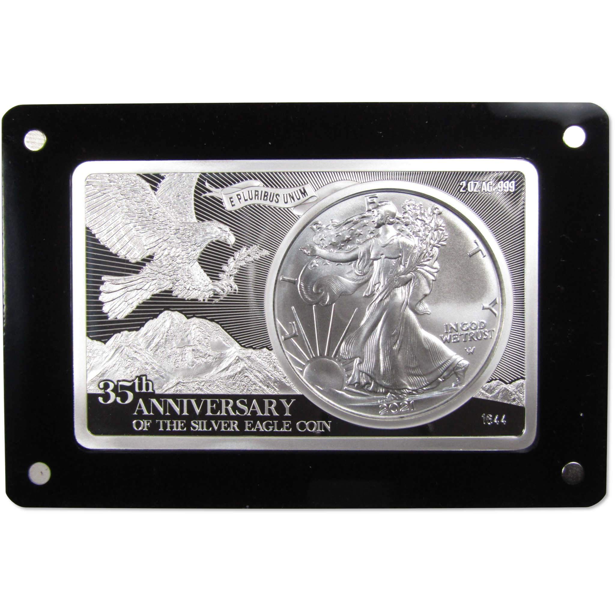 2021 35th Anniversary Type 2 American Silver Eagle Coin & Bar Set COA