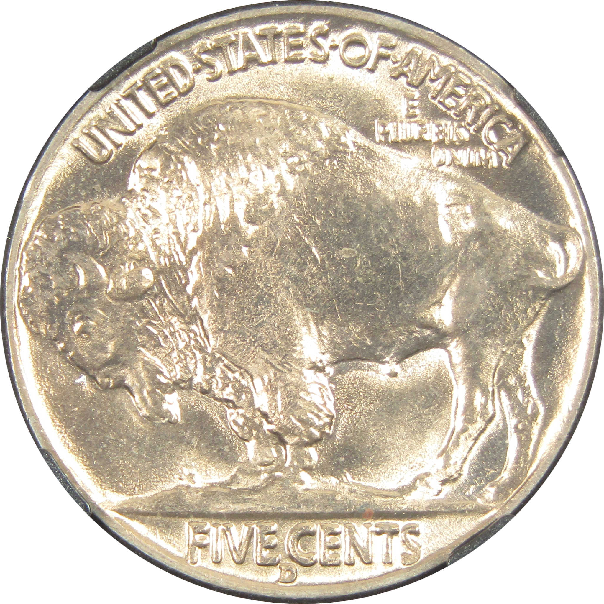 1938 D Buffalo Nickel MS 66 NGC 5c Original Bag Fragment SKU:I14584