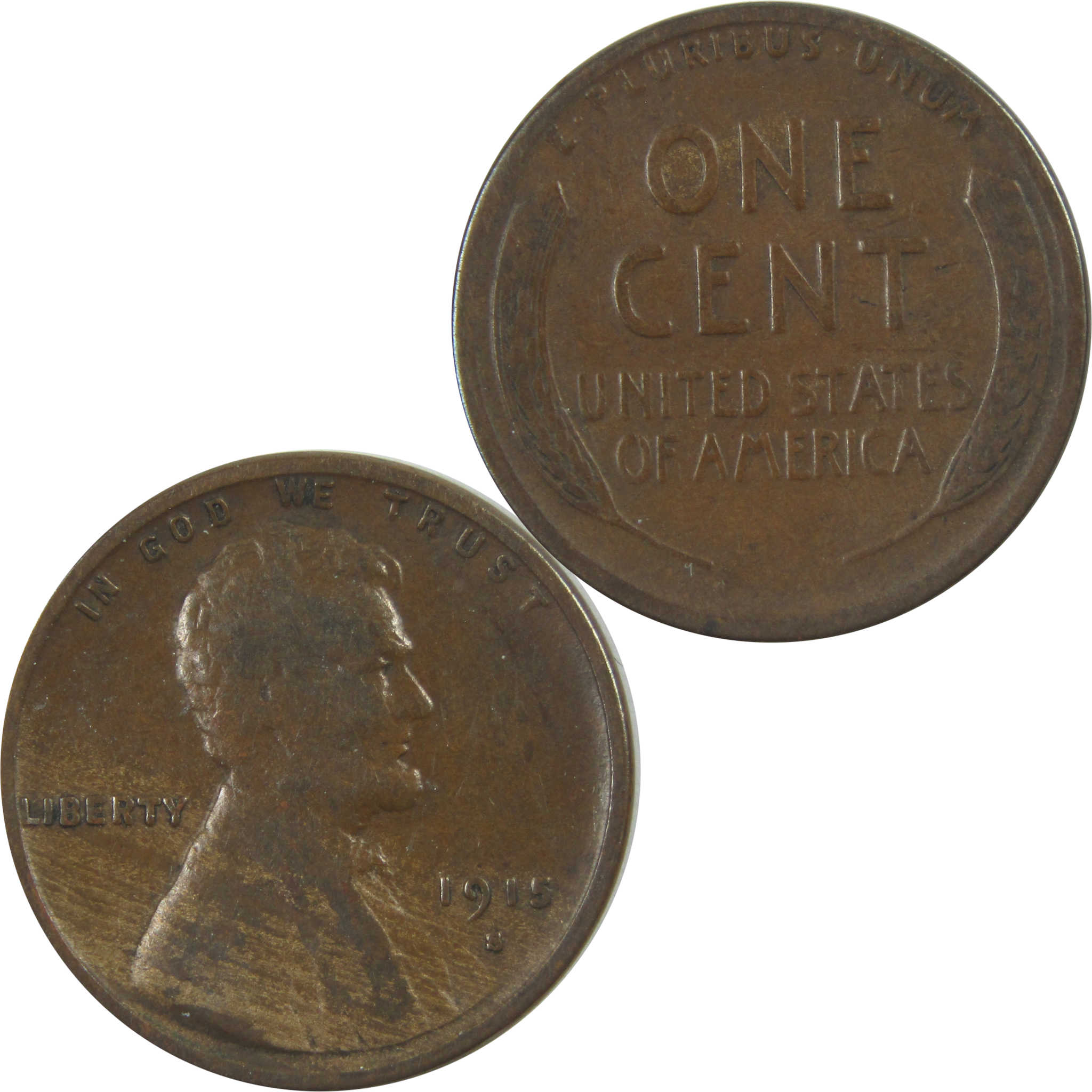 1915 S Lincoln Wheat Cent VG Very Good Penny 1c Coin SKU:I15457