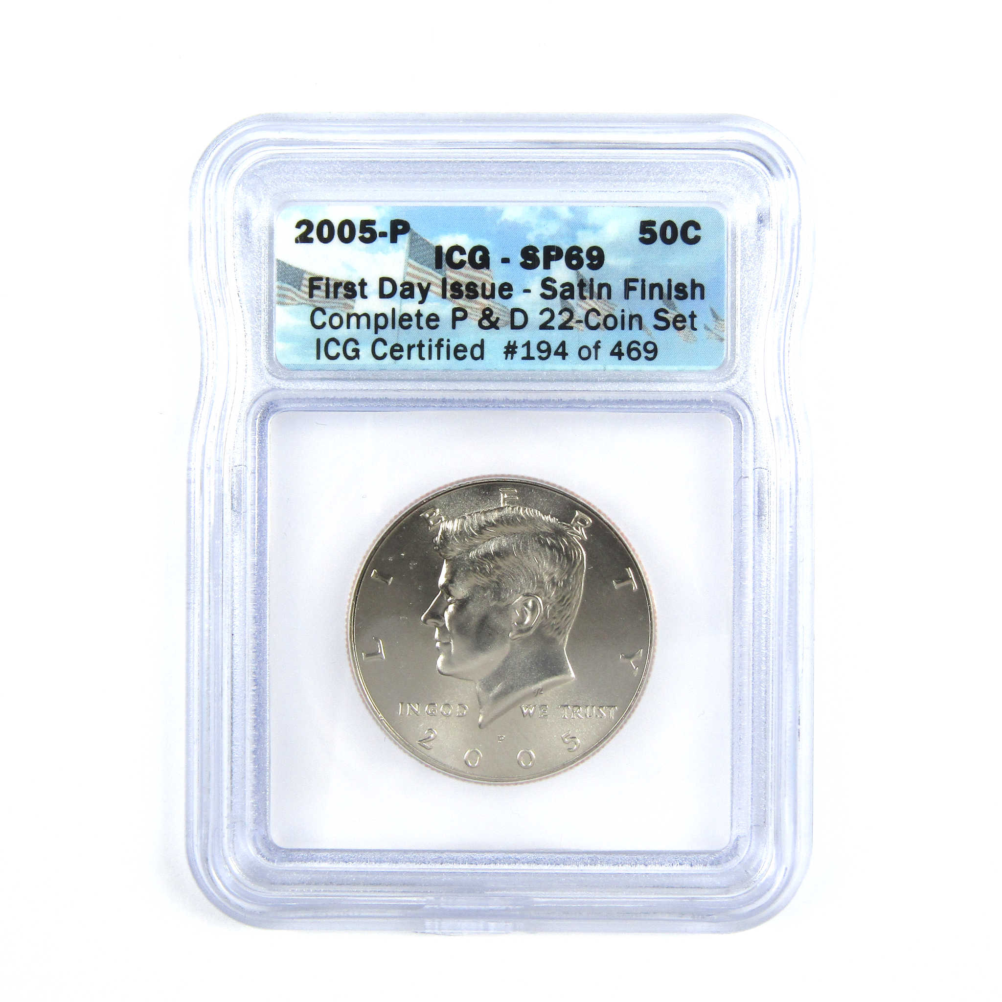 2005 P D Kennedy Half Dollar 2 Piece Set SP 69 ICG Clad SKU:CPC7701