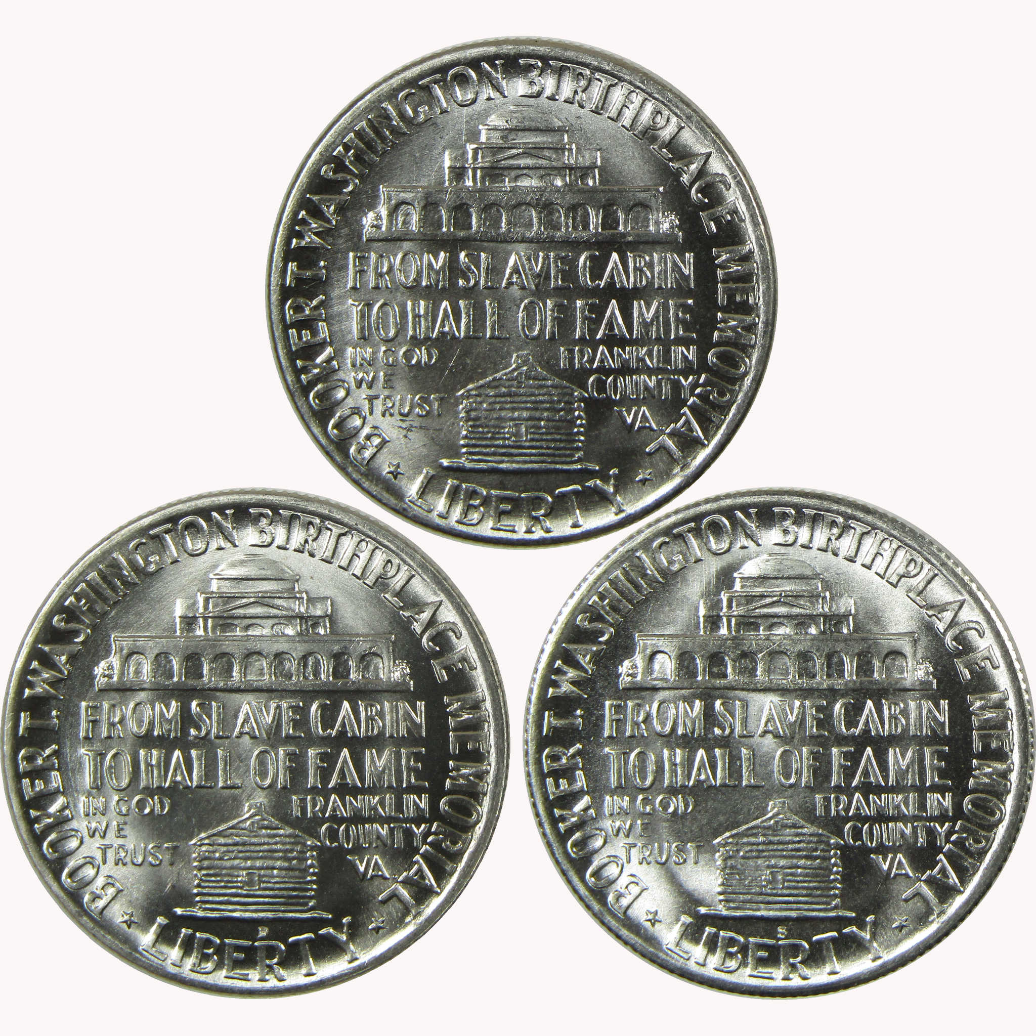 1951 PDS Booker T Washington 50c 3 Coin All Mint Set BU Choice Unc