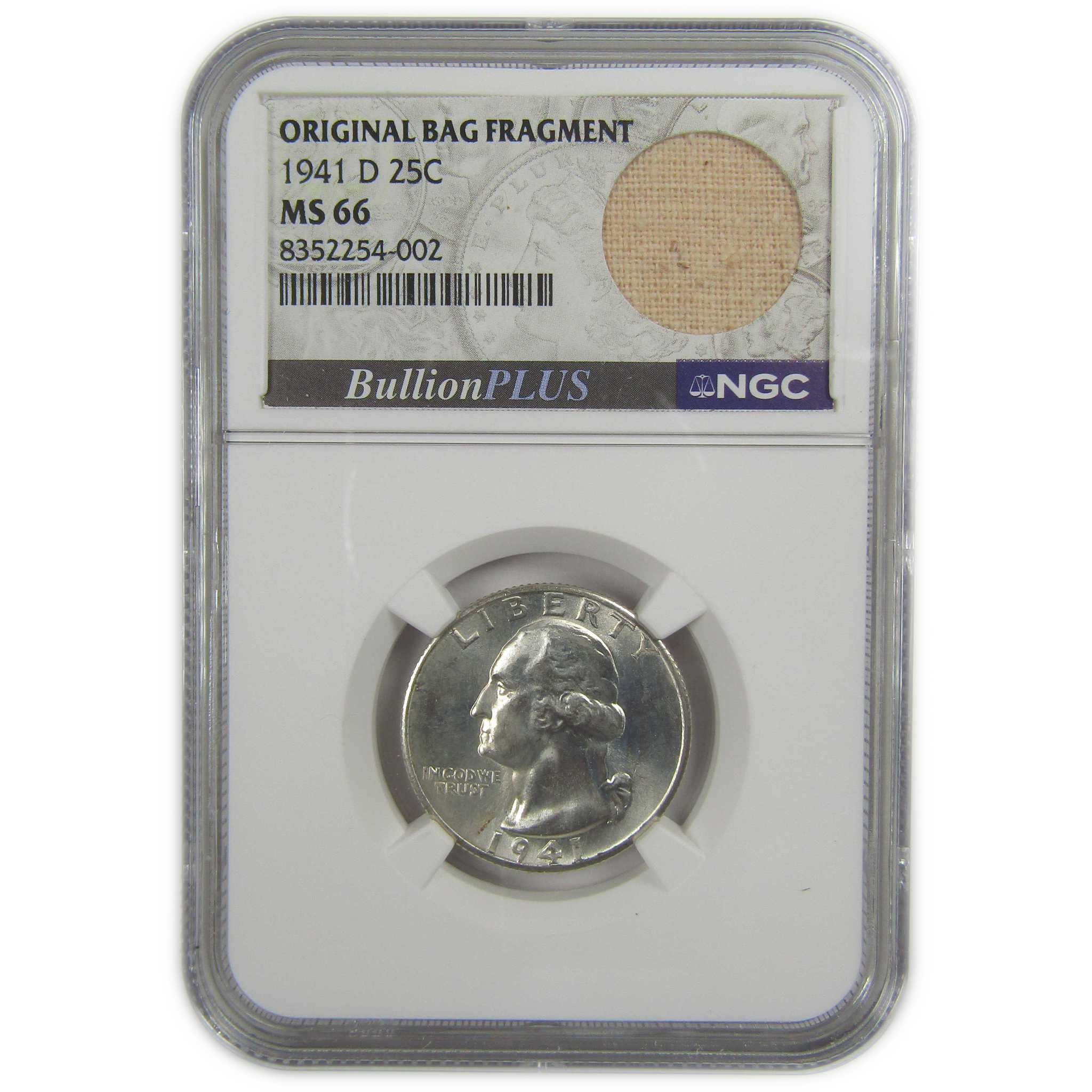 1941 D Washington Quarter MS 66 NGC Silver Bag Fragment SKU:I20606