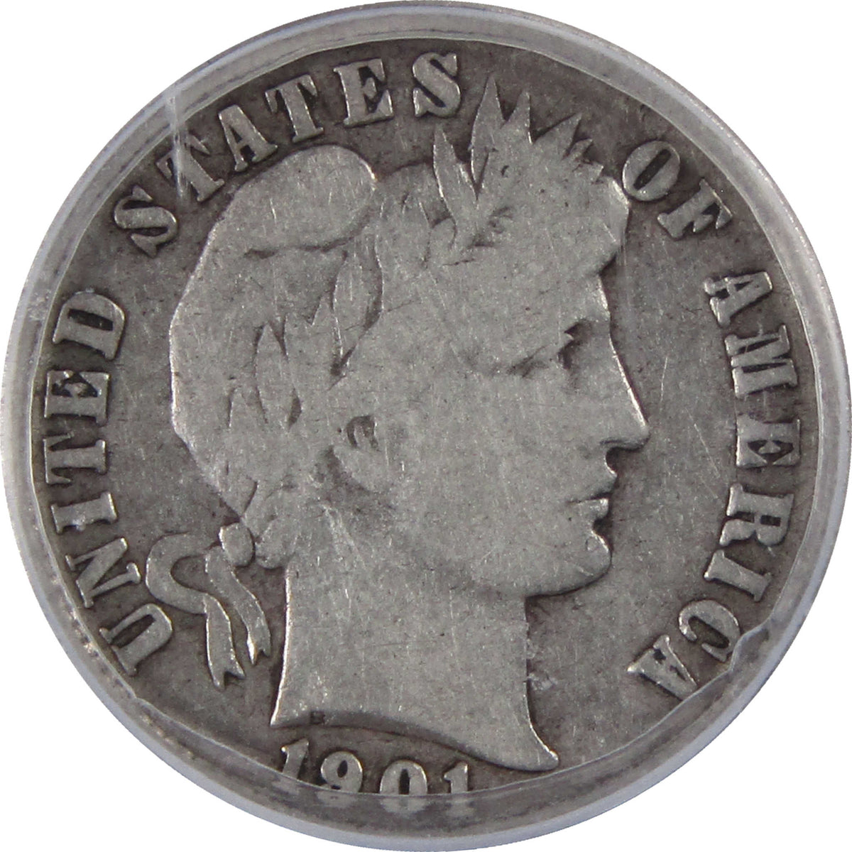 1901 S Barber Silver Dime VG 8 ICG 10c Coin Collectible SKU:I29080