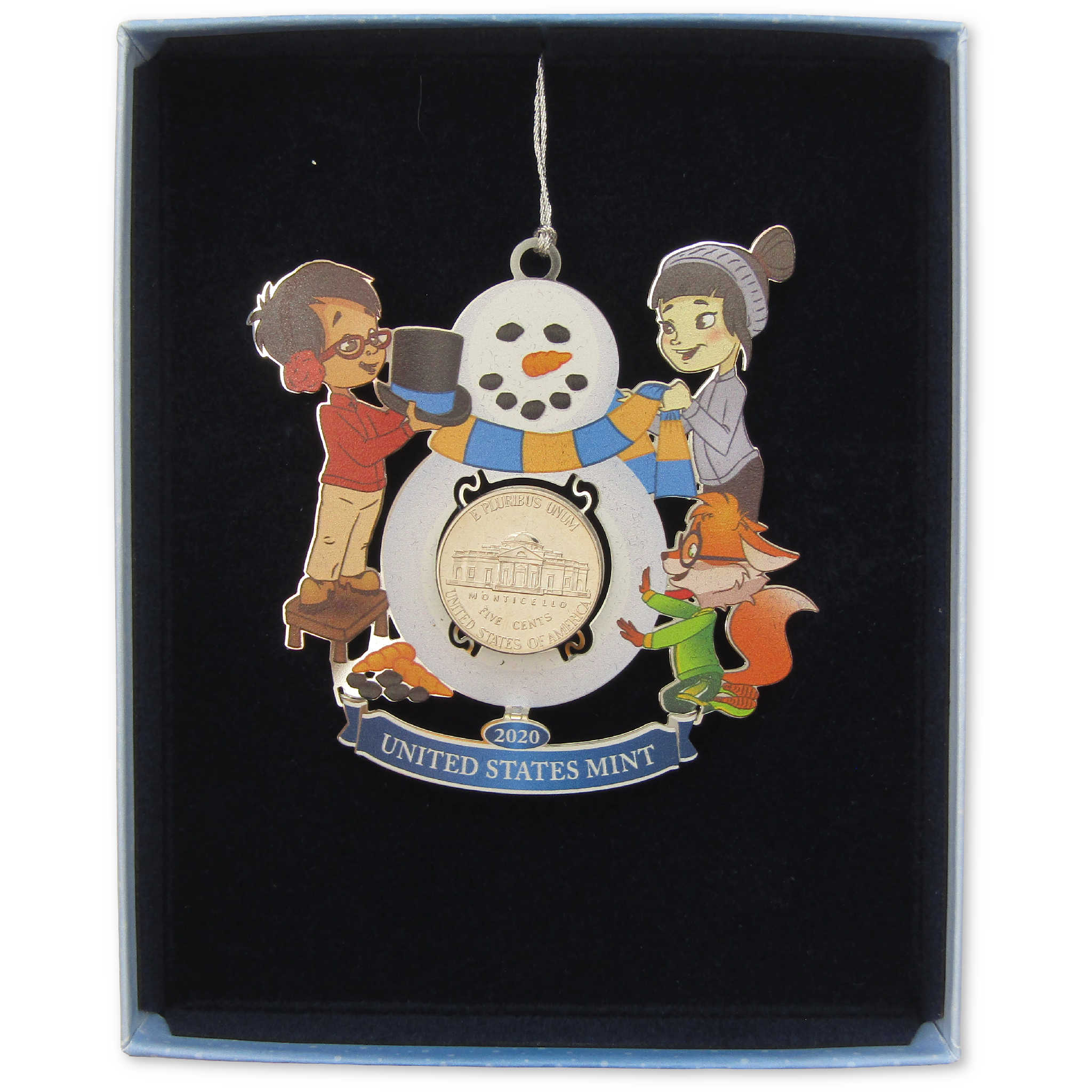 2020 Jefferson Nickel U.S. Mint Mighty Minters Christmas Ornament OGP